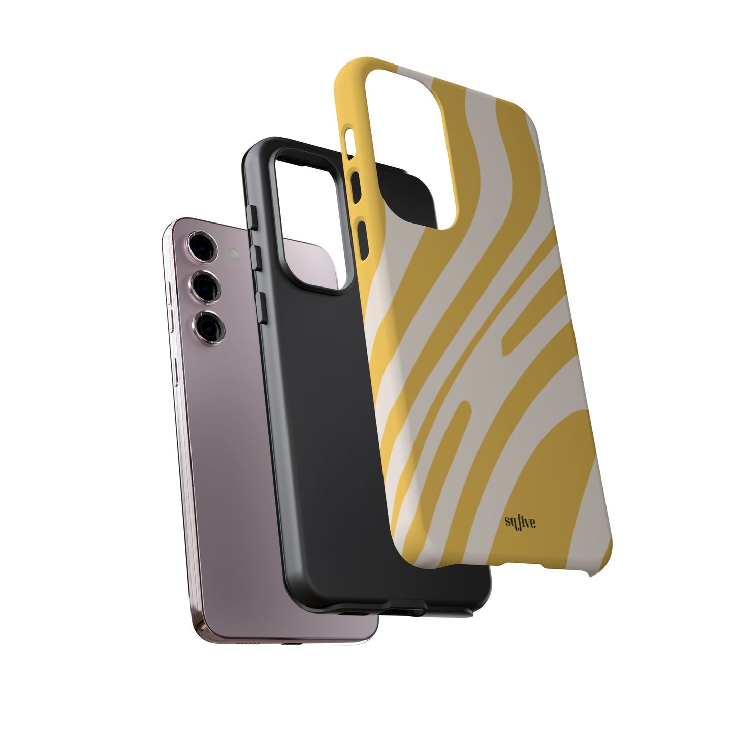 Yellow Bold Wavy lines Tough Cases