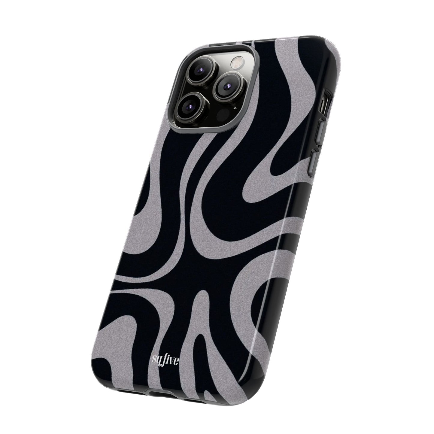 Black Grey Swirl Tough Cases