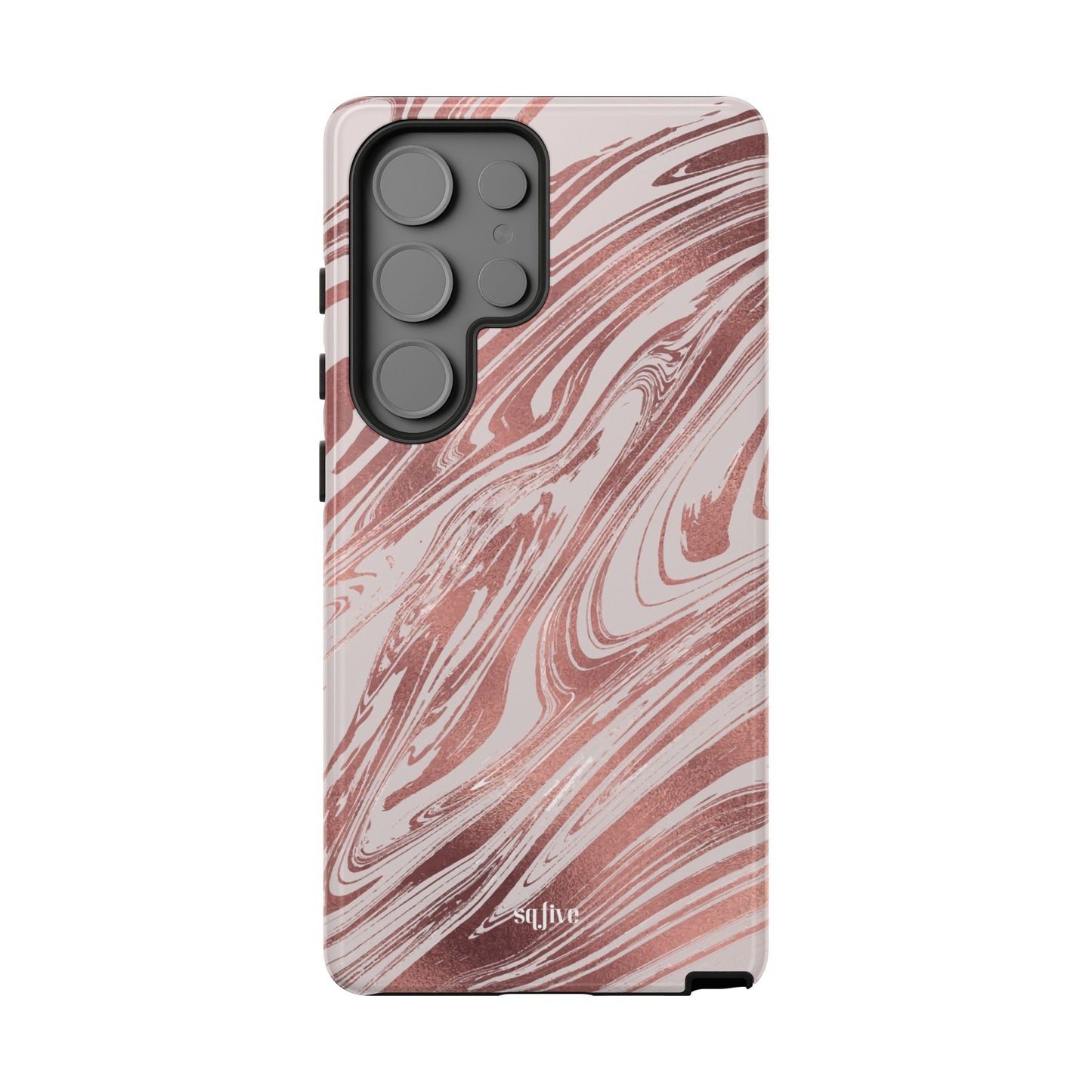 Rose Gold Marble Finish Phone Case, Stylish Phone Cover, Tough Protective Case, Trendy Accessory