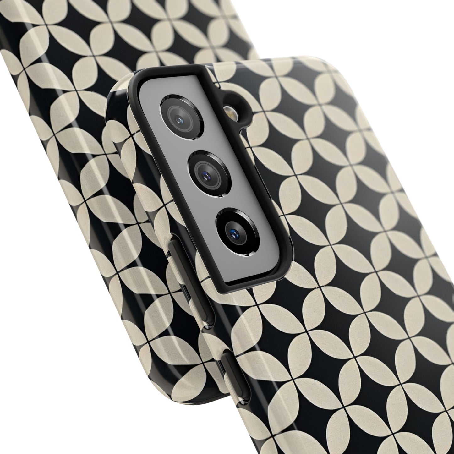 Stylish Tough Phone Case for Trendsetters, Black & Cream Pattern, Durable Protection, Unique Gift, Modern Design, Everyday Use