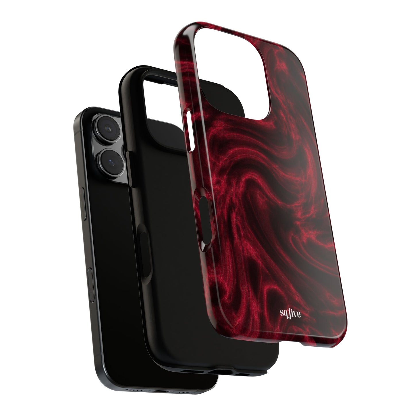 Red Wavy pattern Tough Cases