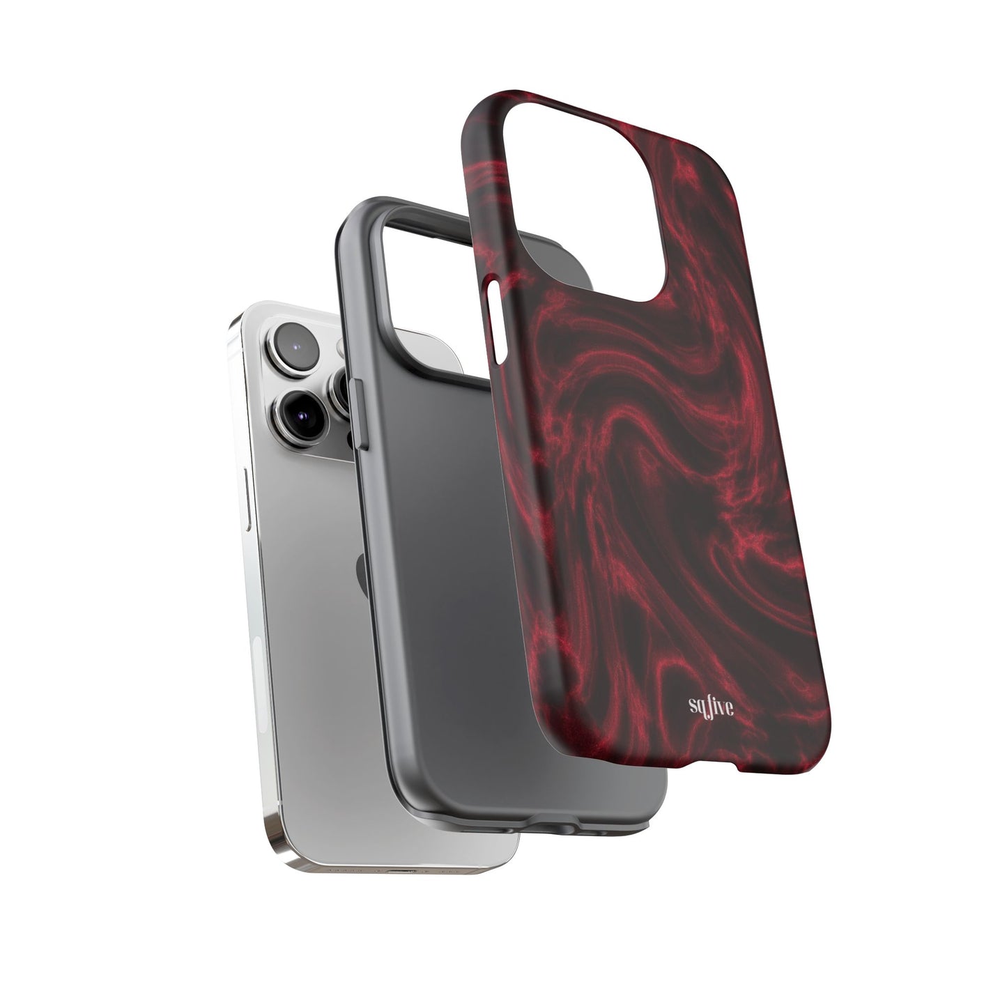 Red Wavy pattern Tough Cases