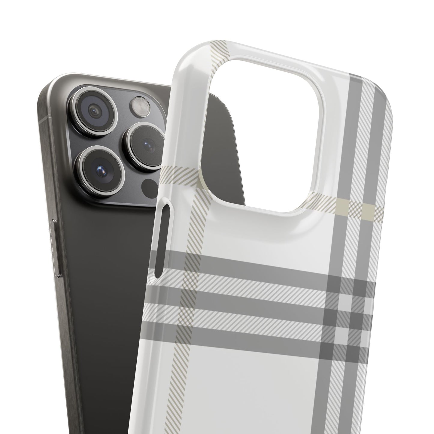 Grey Check Snap Cases