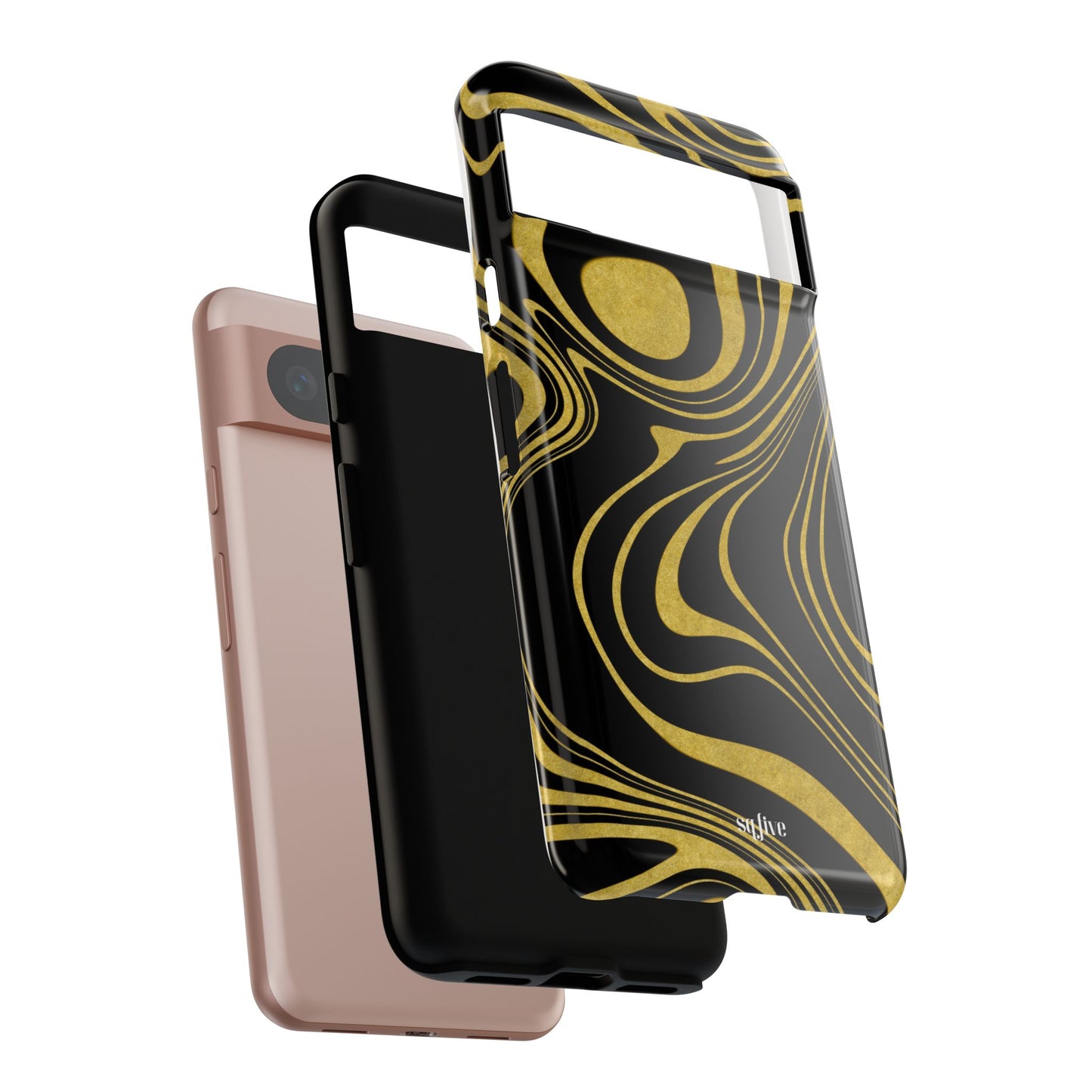 Black Yellow Wavy Tough Cases