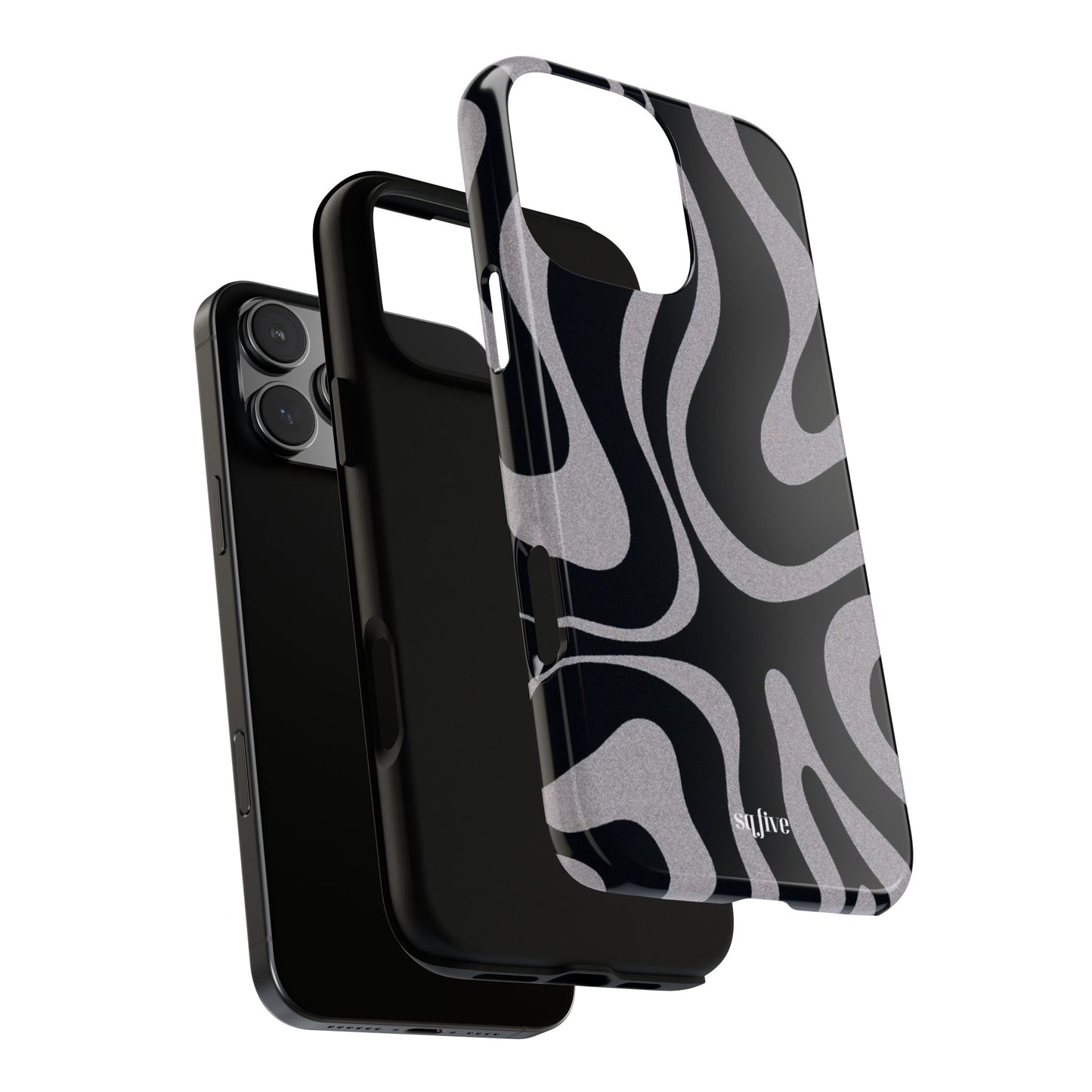 Black Grey Swirl Tough Cases