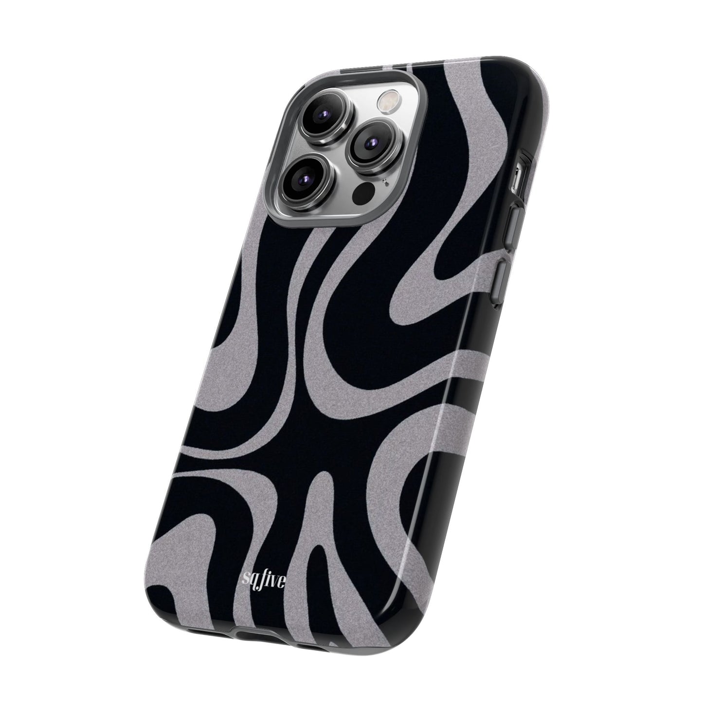 Black Grey Swirl Tough Cases