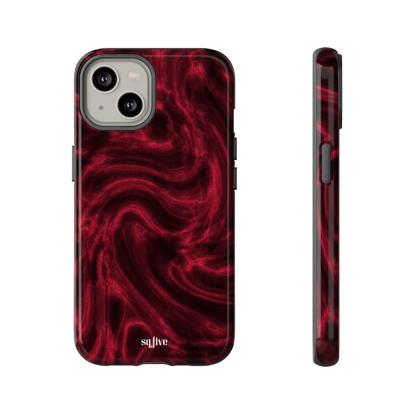 Red Wavy pattern Tough Cases