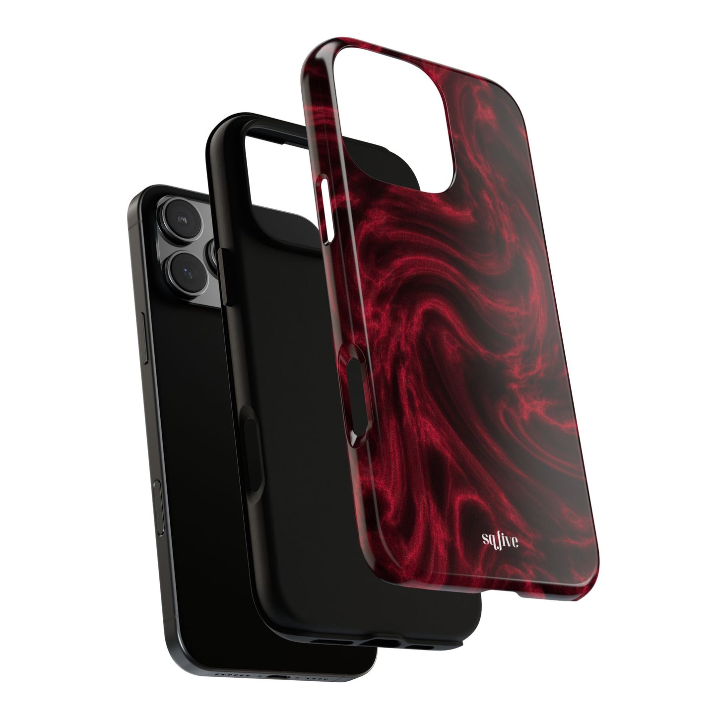 Red Wavy pattern Tough Cases