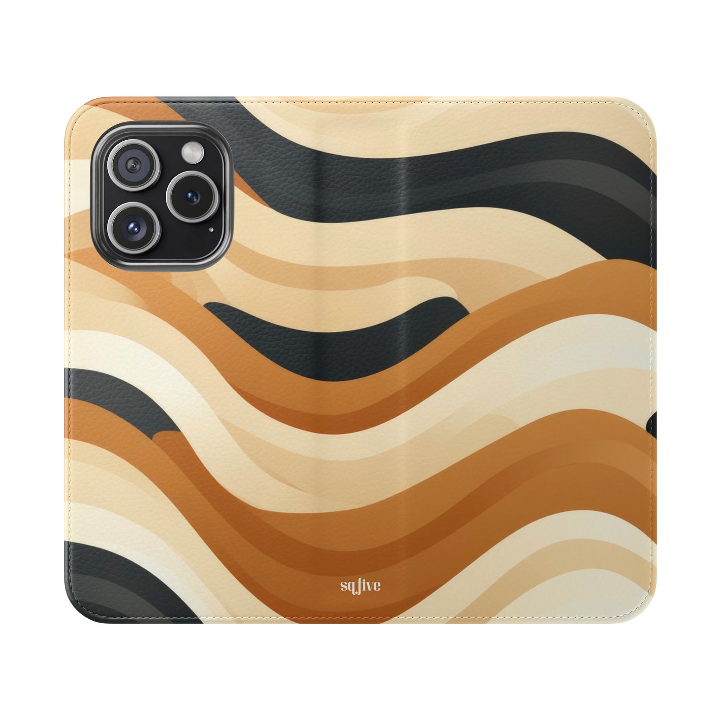 Brown Geometric Pattern Flip Cases