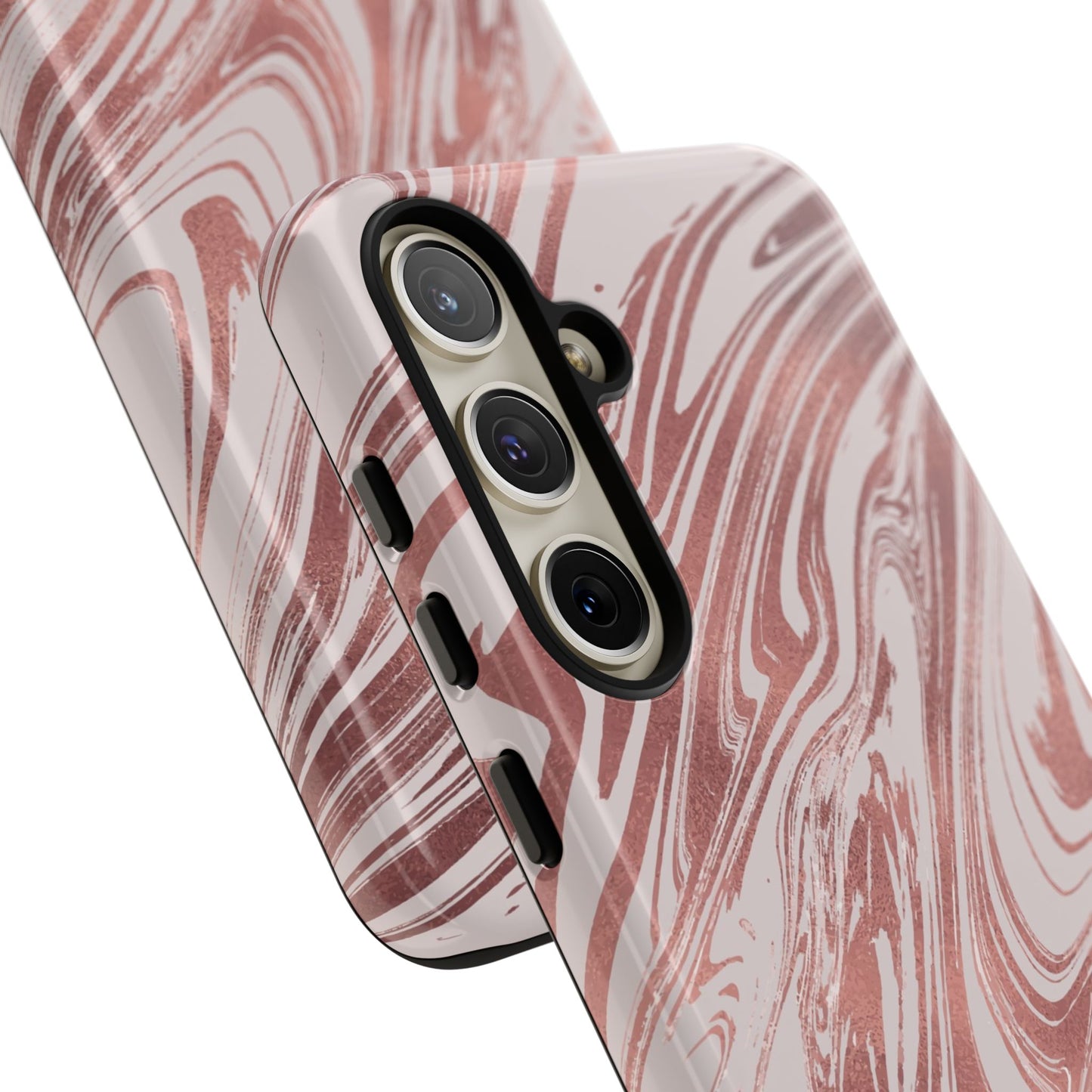 Rose Gold Marble Finish Phone Case, Stylish Phone Cover, Tough Protective Case, Trendy Accessory