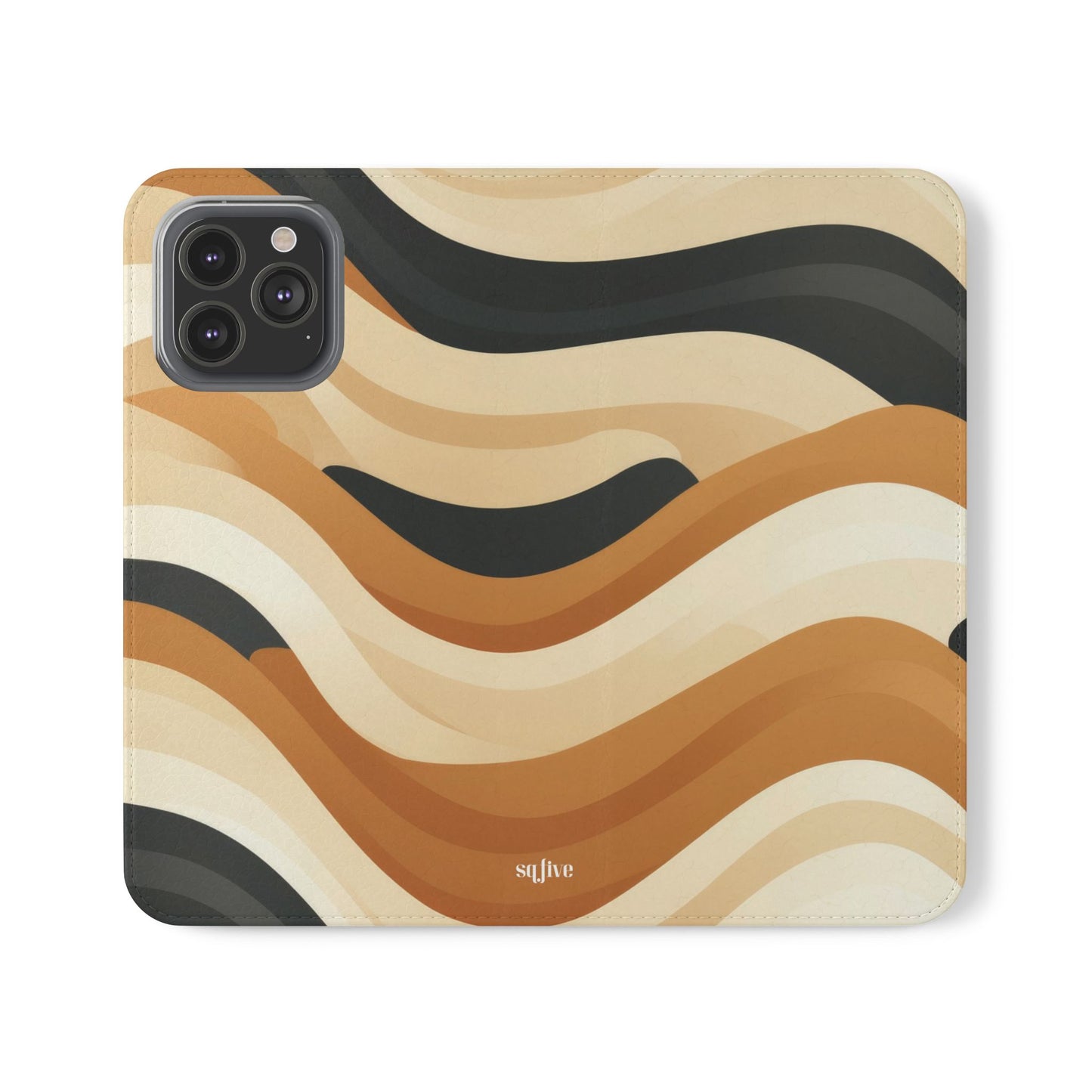 Brown Geometric Pattern Flip Cases