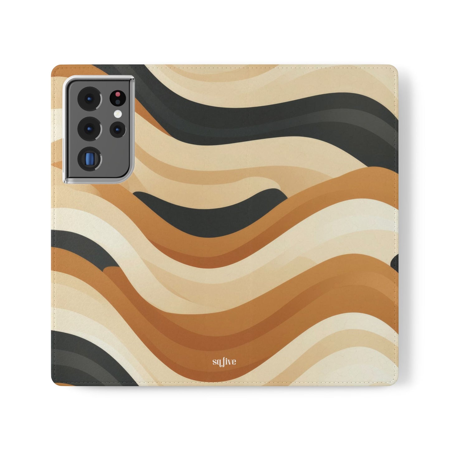 Brown Geometric Pattern Flip Cases