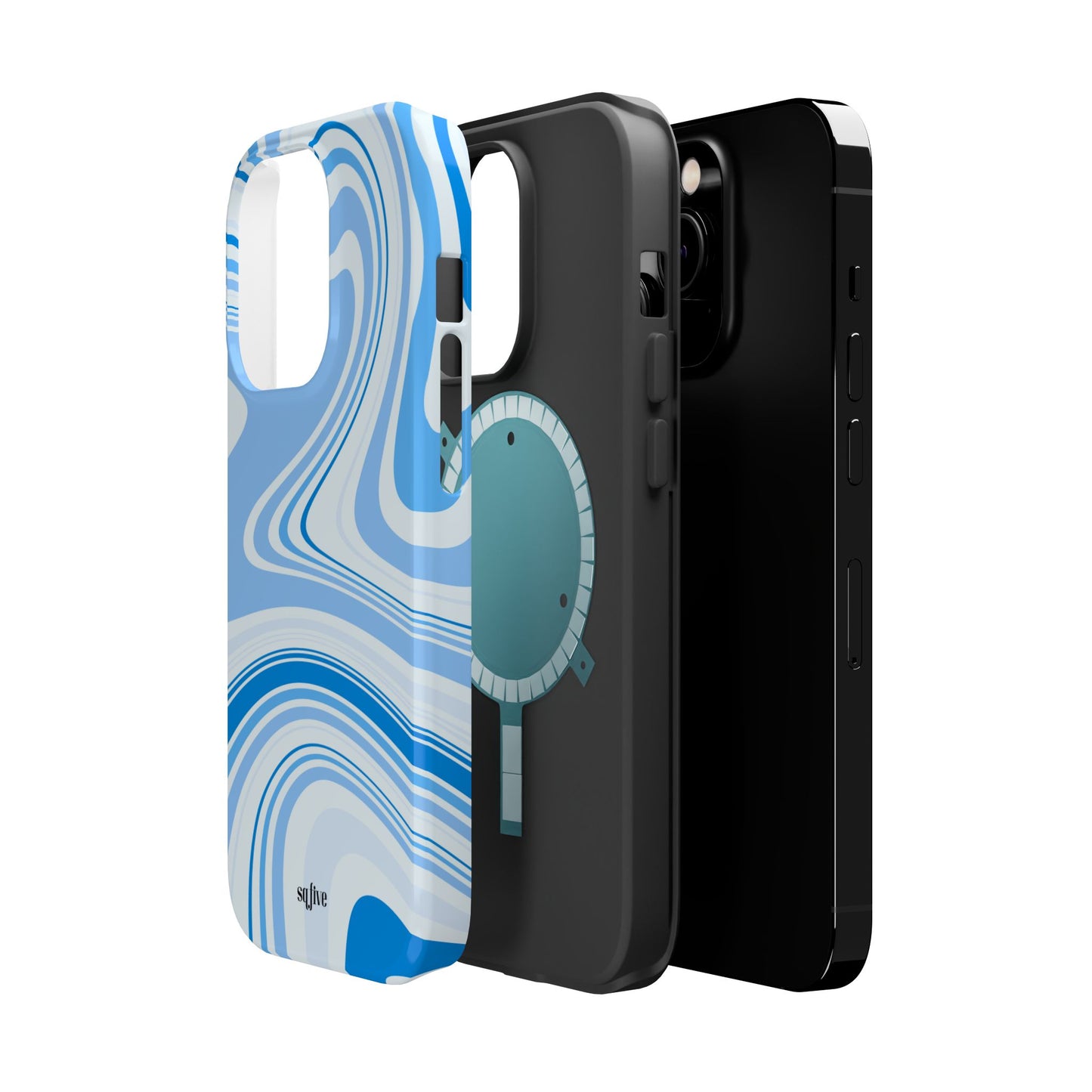 Blue Swirl Magnetic Tough Cases - iphone Magsafe Dual layer case for extra durability