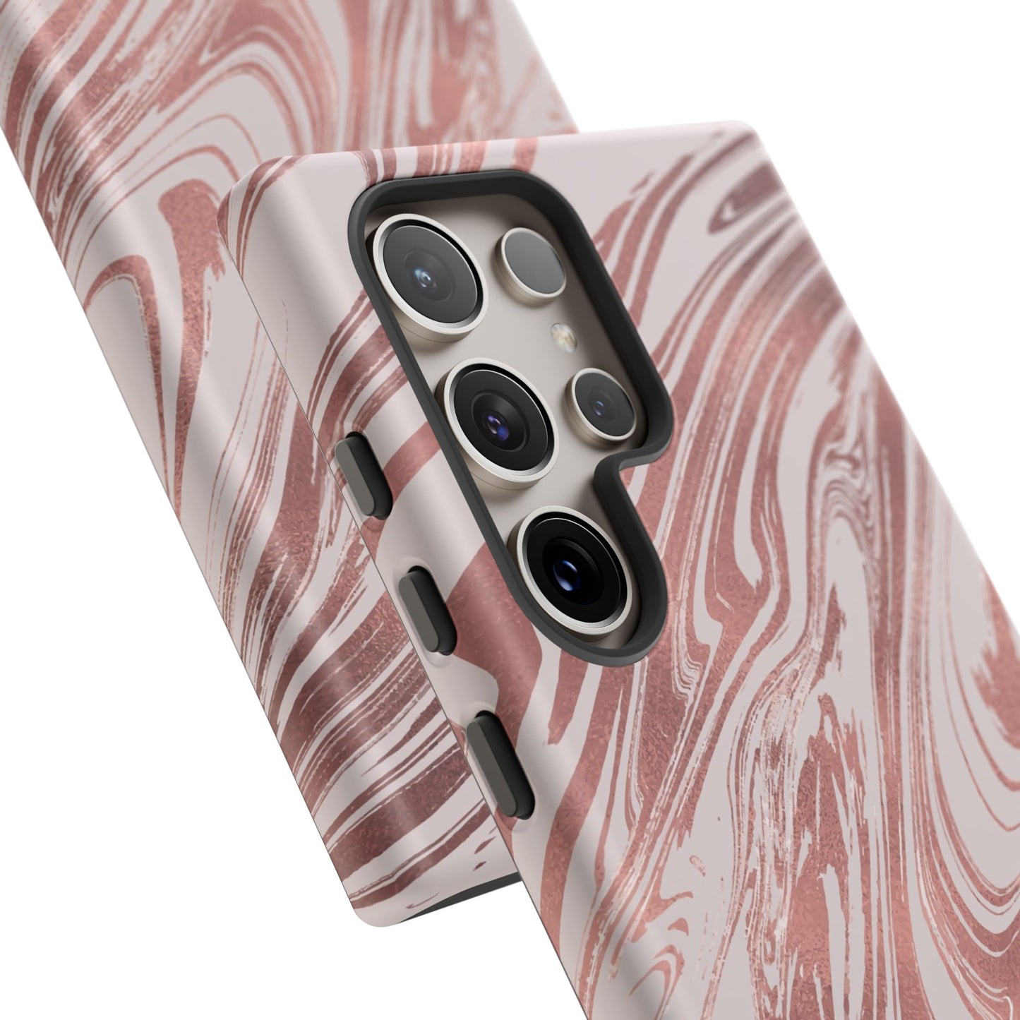 Rose Gold Marble Finish Phone Case, Stylish Phone Cover, Tough Protective Case, Trendy Accessory