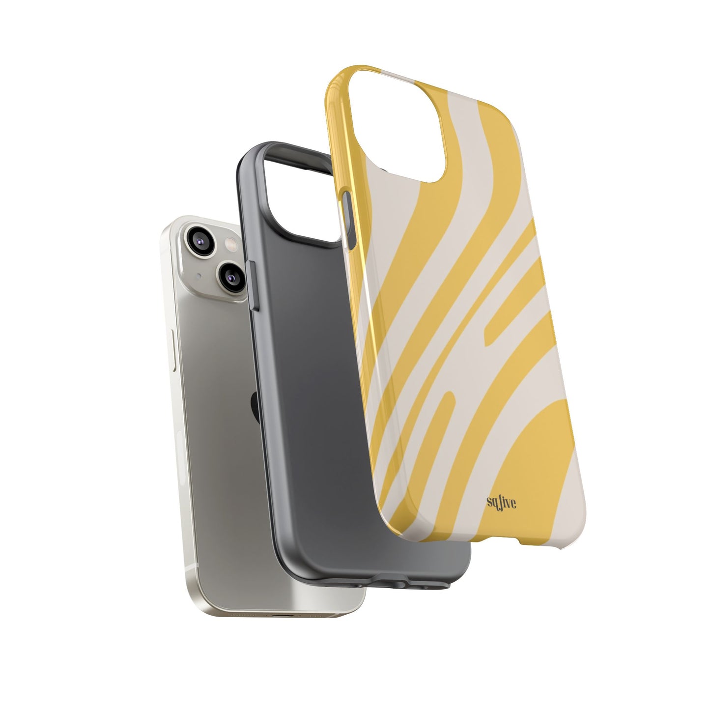 Yellow Bold Wavy lines Tough Cases