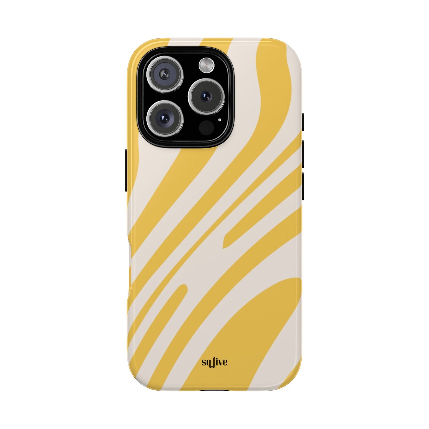 Yellow Bold Wavy lines Tough Cases