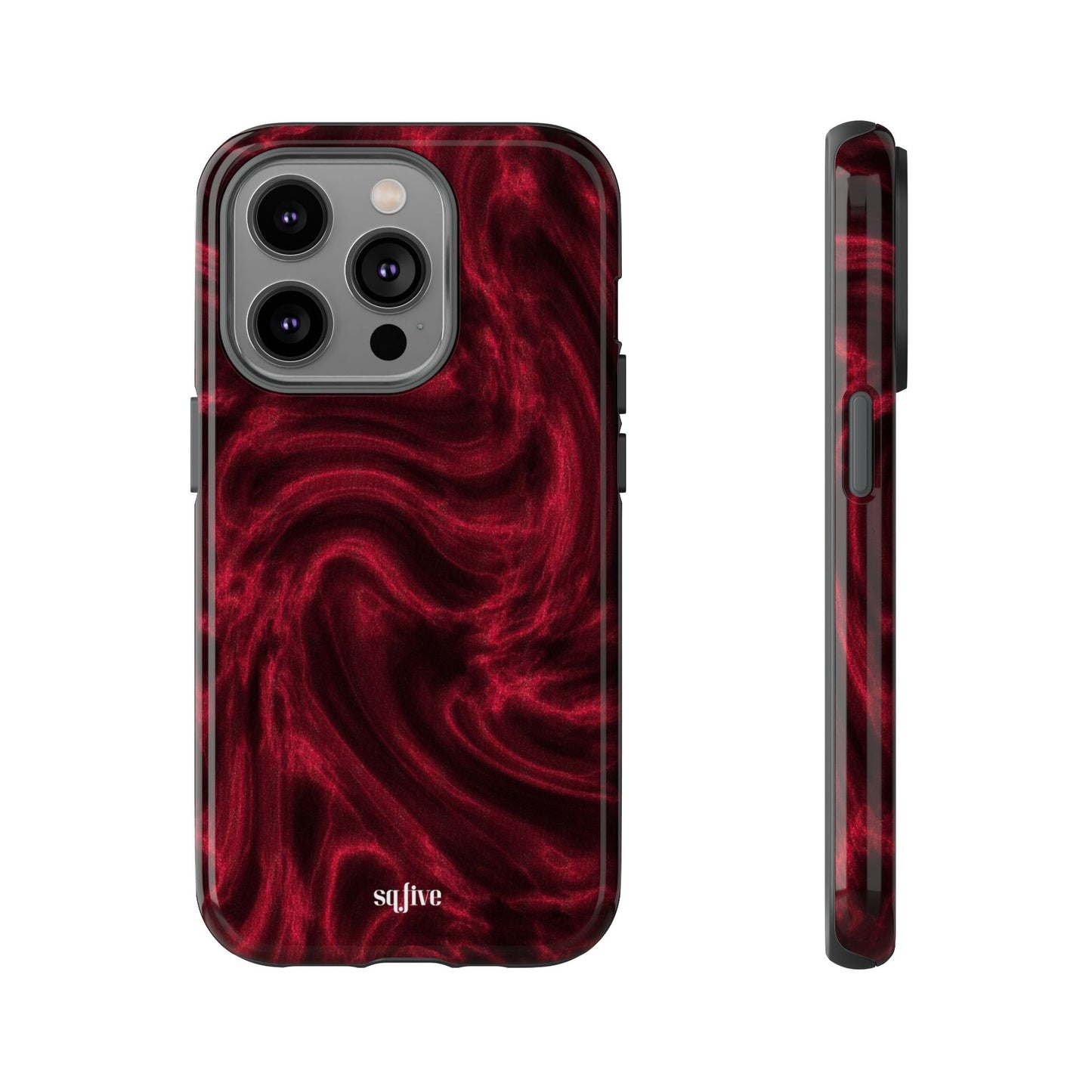 Red Wavy pattern Tough Cases