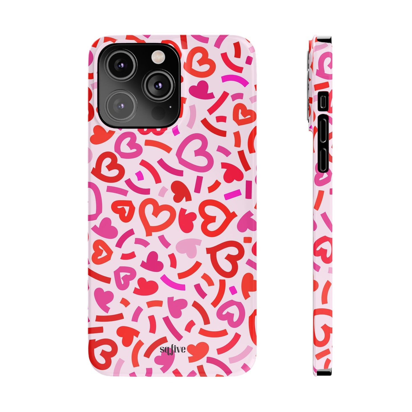 Hearts Slim Phone Cases - iPhone 16 15 14 13 12 | Samsung