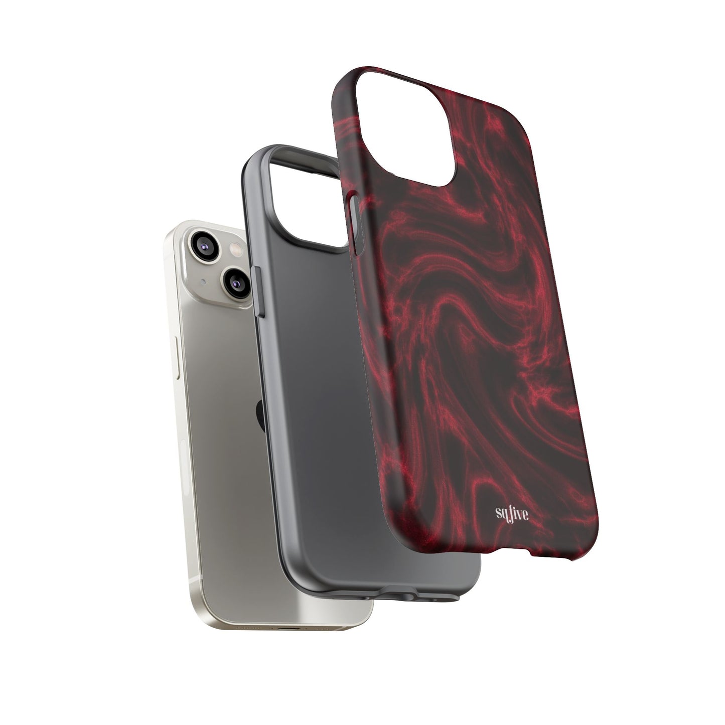 Red Wavy pattern Tough Cases