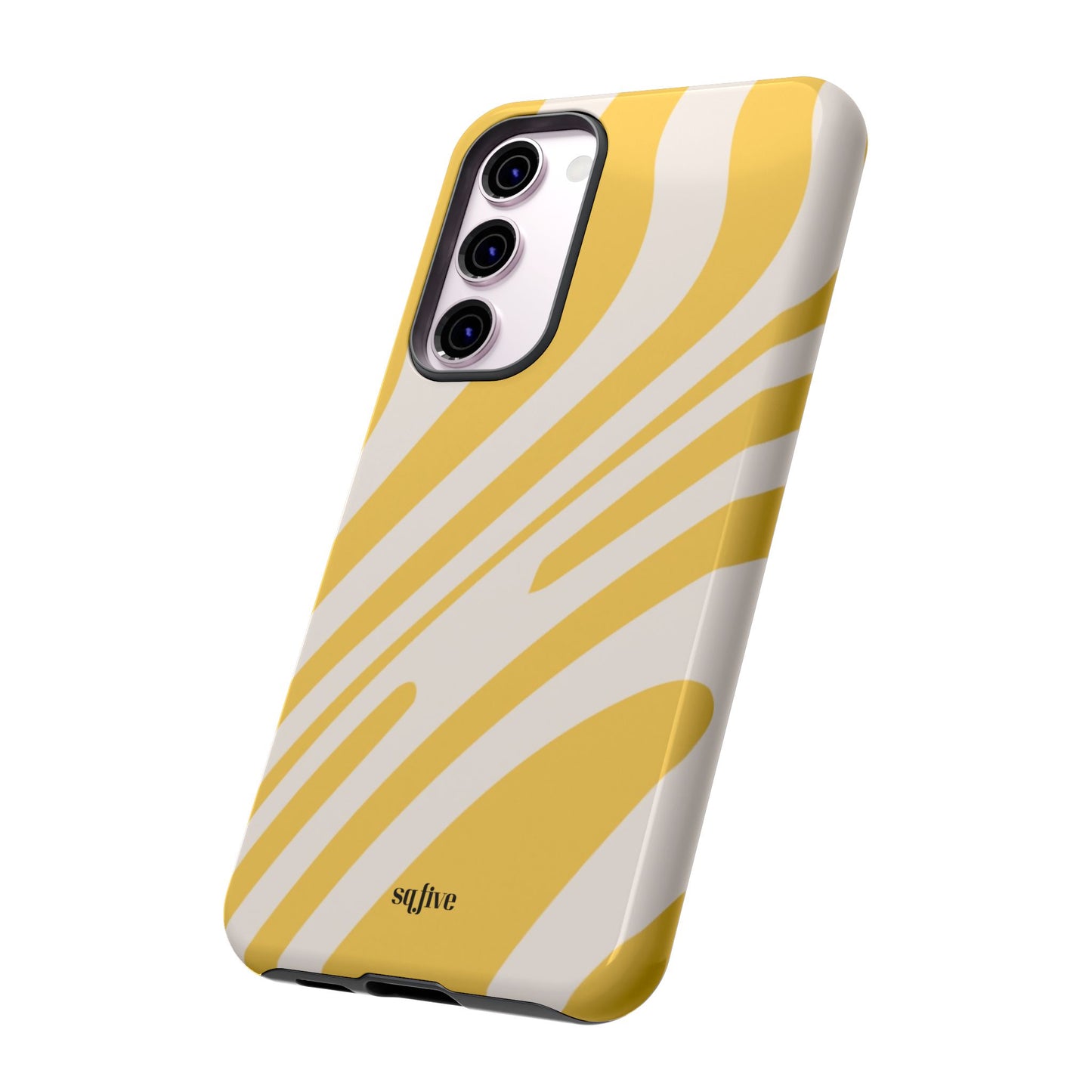 Yellow Bold Wavy lines Tough Cases