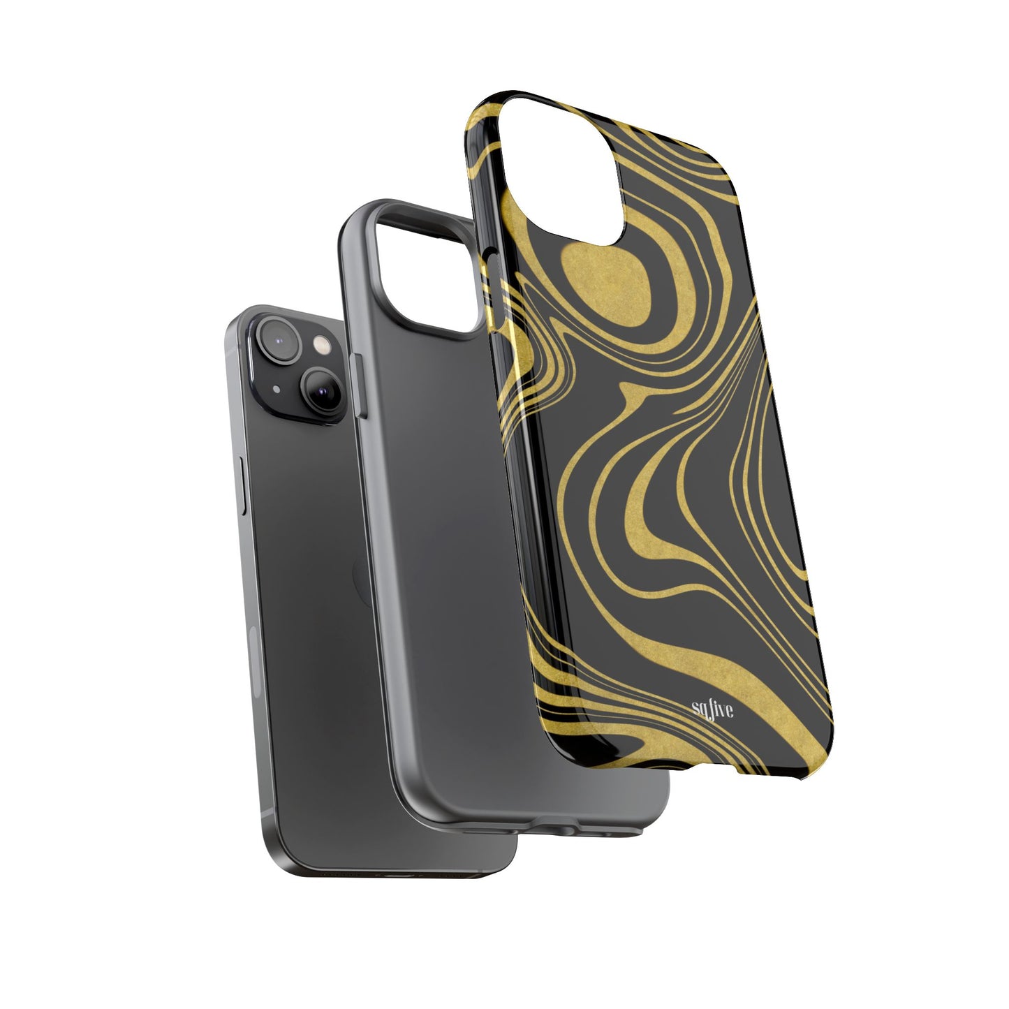 Black Yellow Wavy Tough Cases