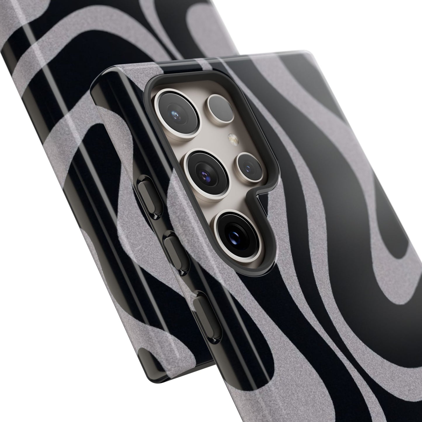 Black Grey Swirl Tough Cases