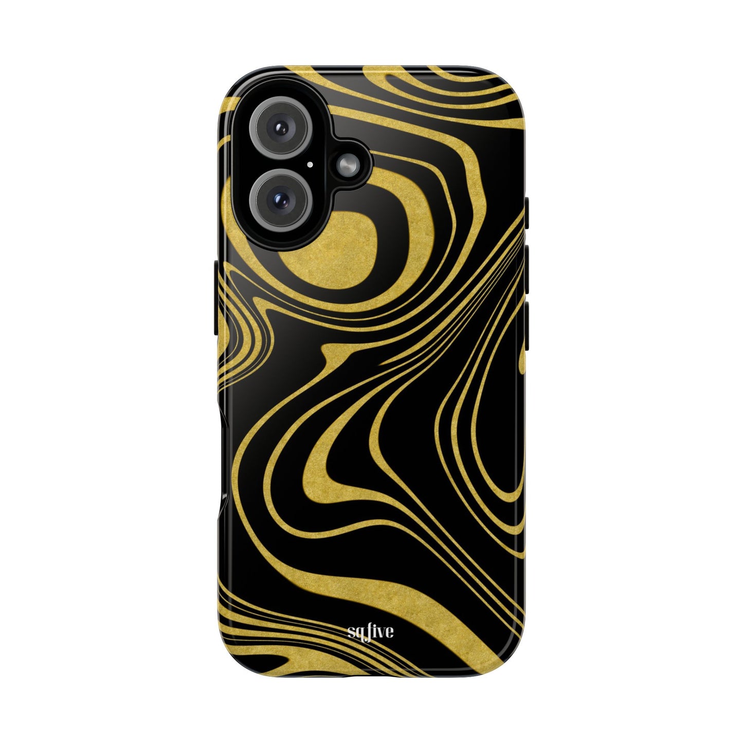 Black Yellow Wavy Tough Cases