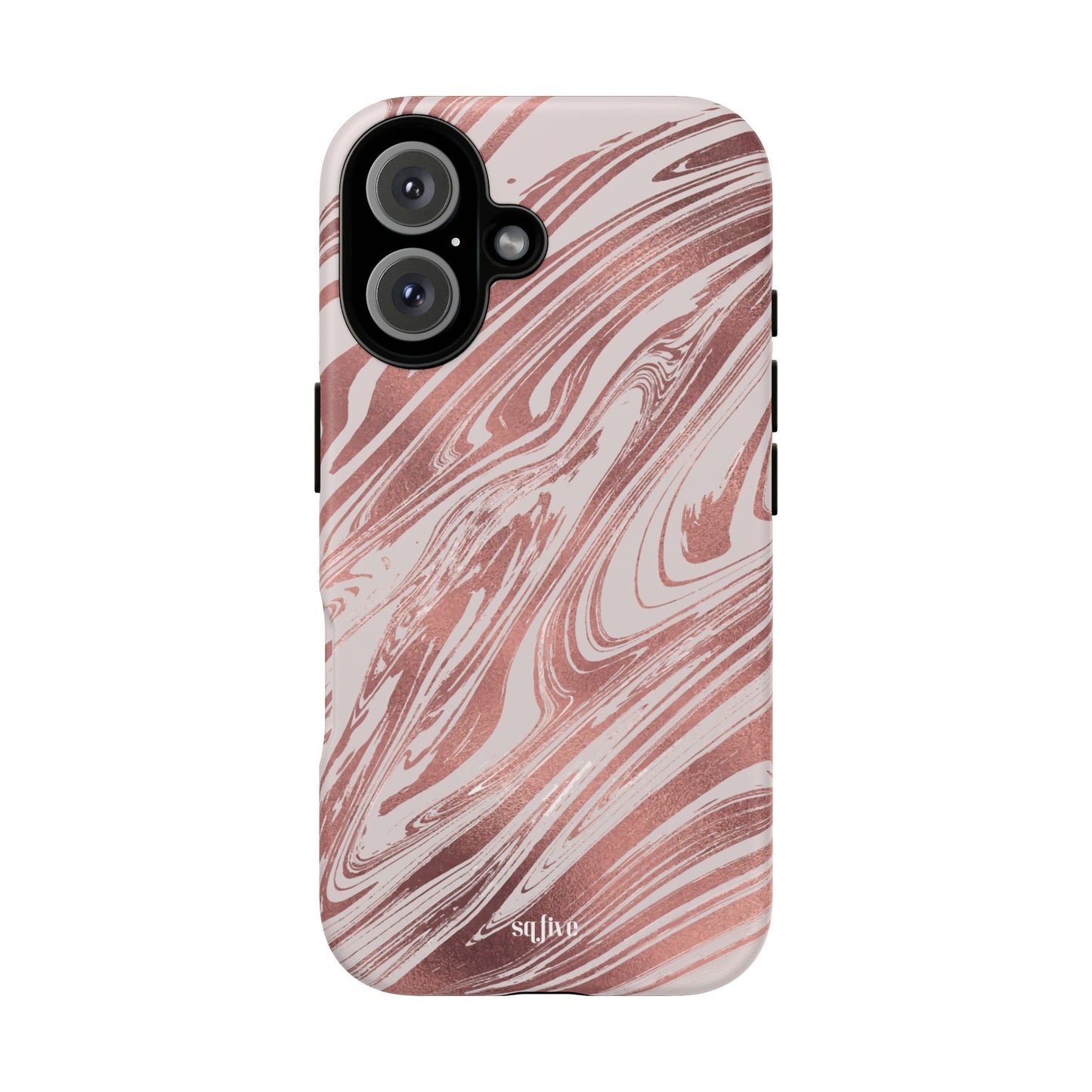 Rose Gold Marble Finish Phone Case, Stylish Phone Cover, Tough Protective Case, Trendy Accessory