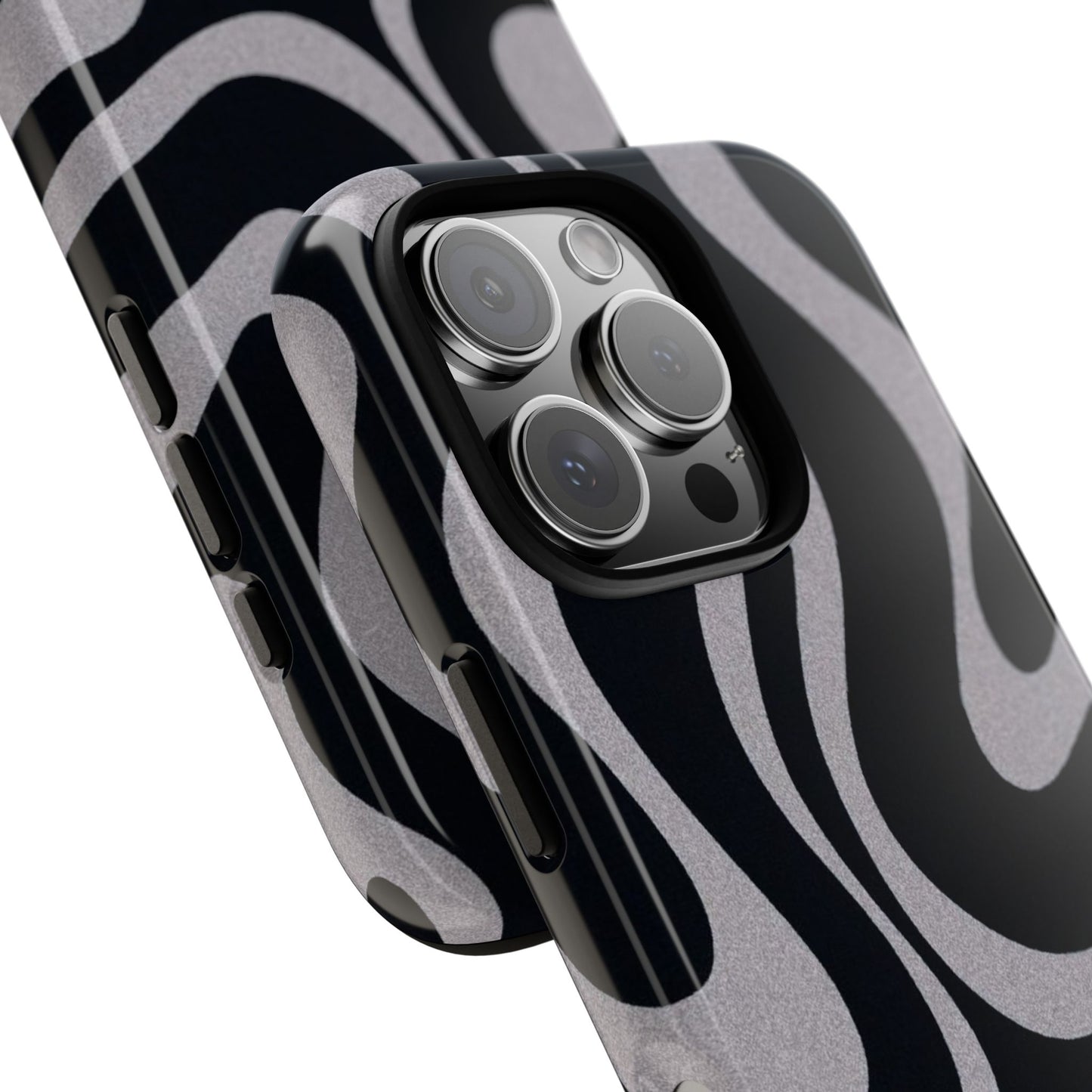 Black Grey Swirl Tough Cases