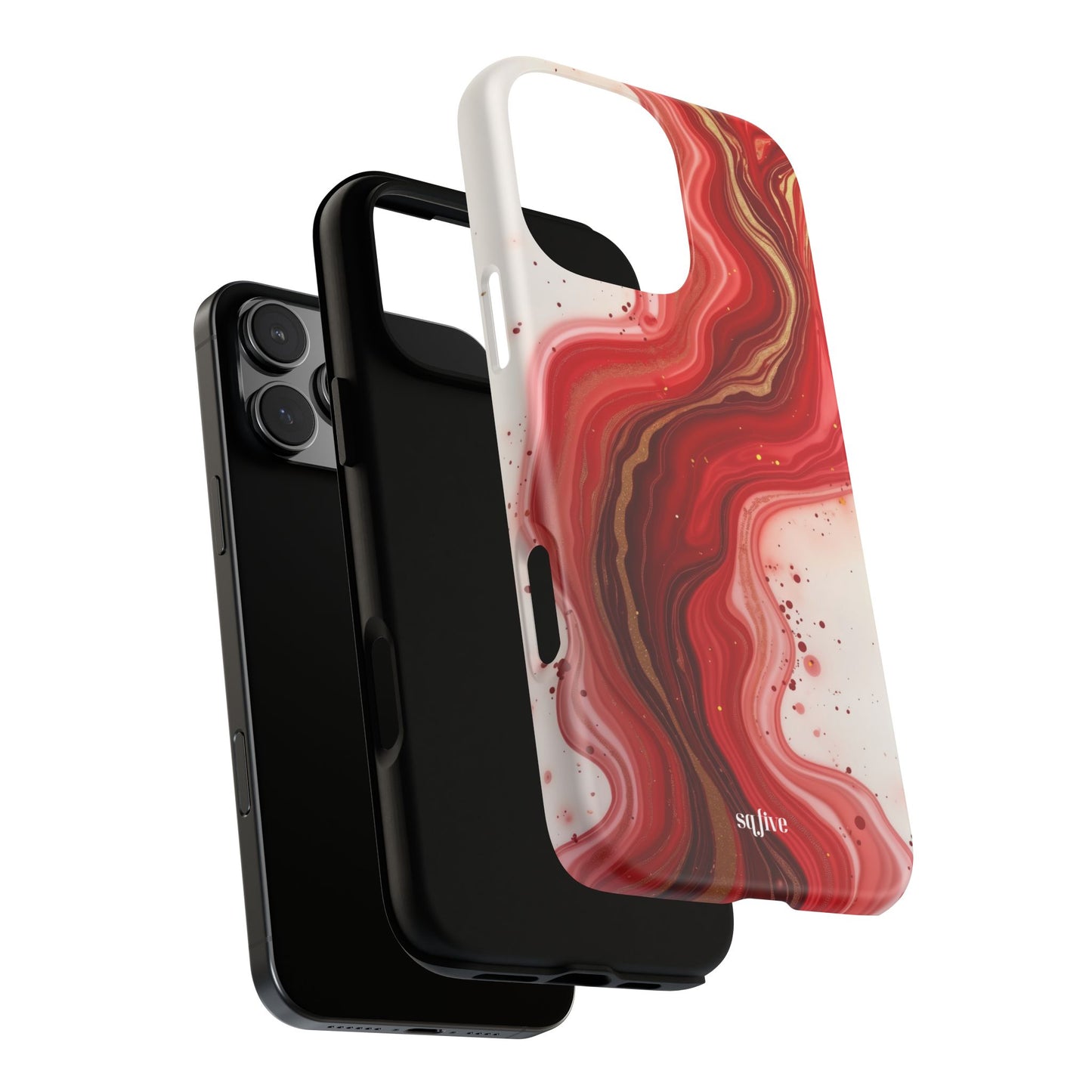 Abstract Marble Phone Case | Tough Cases, Artistic Phone Cover, Red Marble Design, Gift for Her, Trendy Cell Phone Accessories