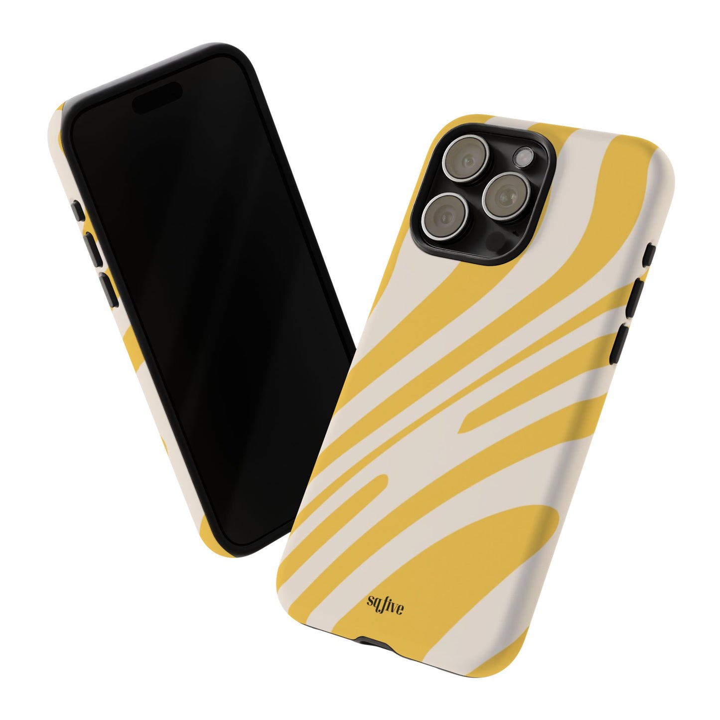 Yellow Bold Wavy lines Tough Cases