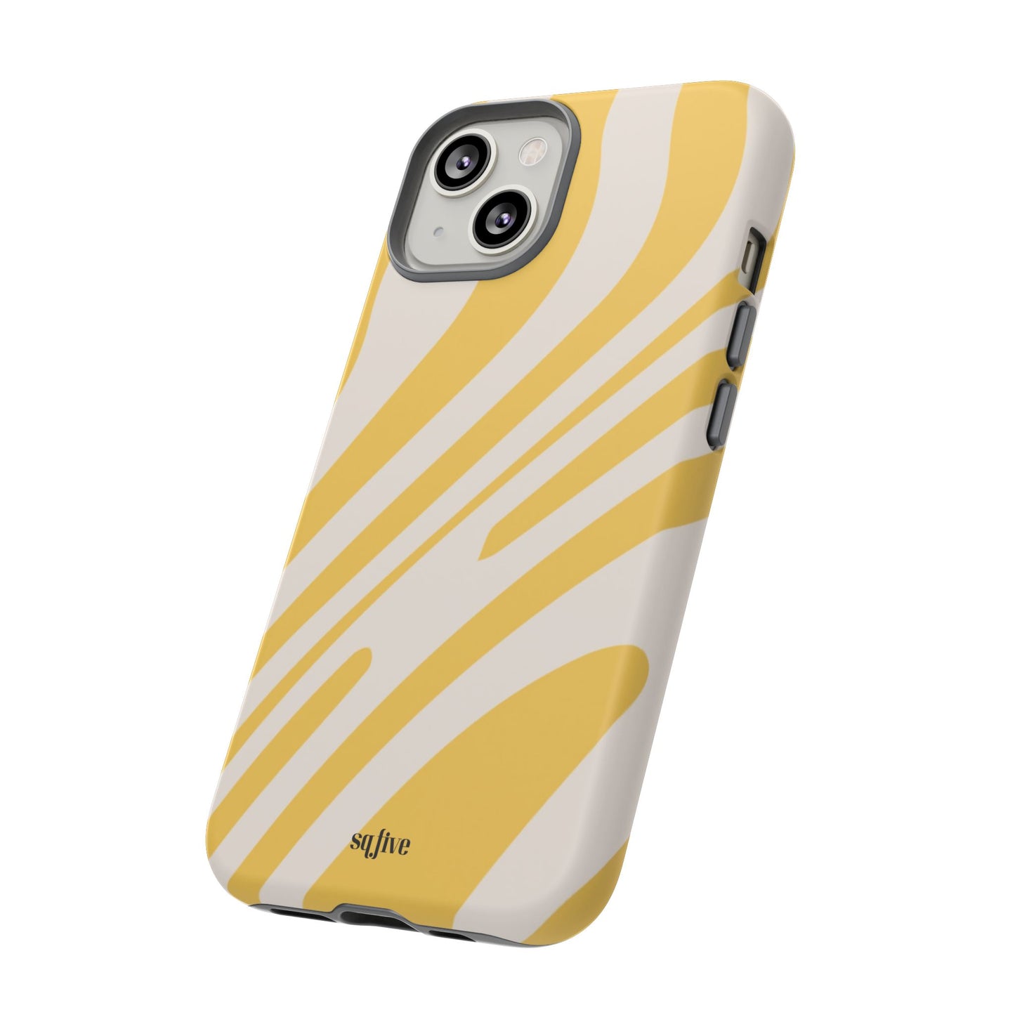 Yellow Bold Wavy lines Tough Cases