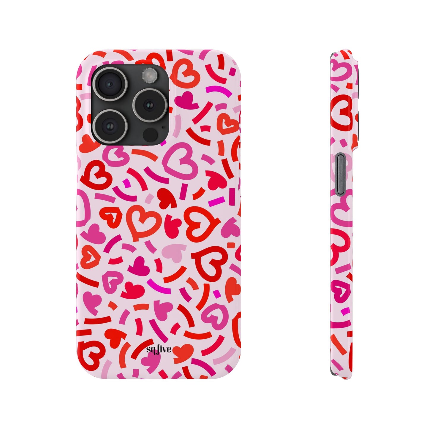 Hearts Slim Phone Cases - iPhone 16 15 14 13 12 | Samsung