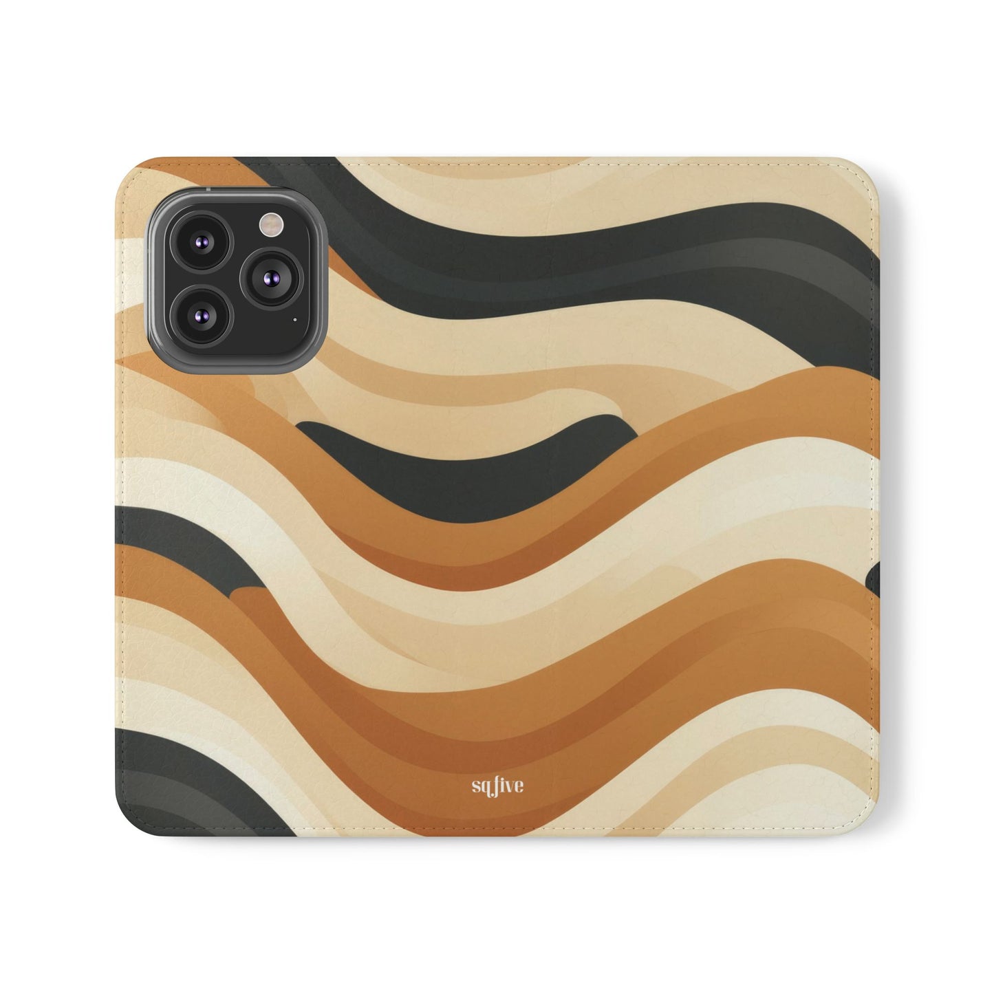 Brown Geometric Pattern Flip Cases