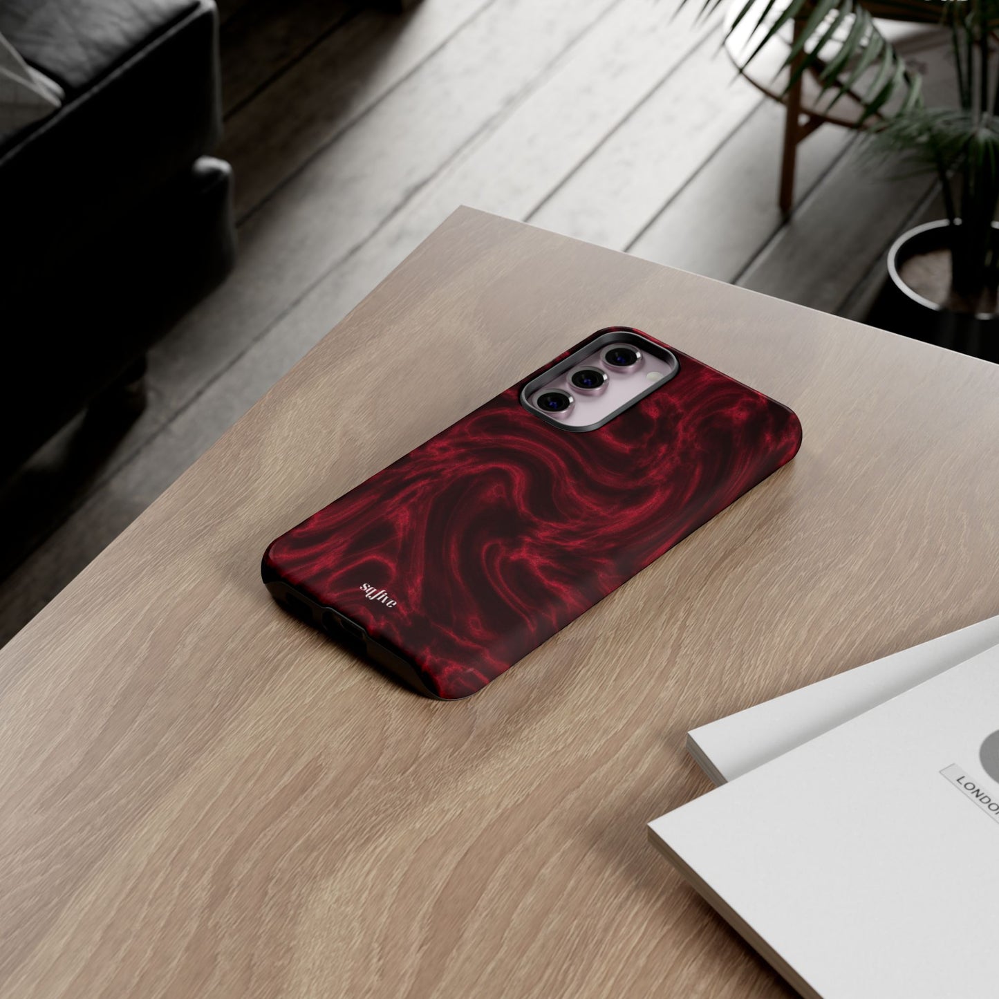 Red Wavy pattern Tough Cases