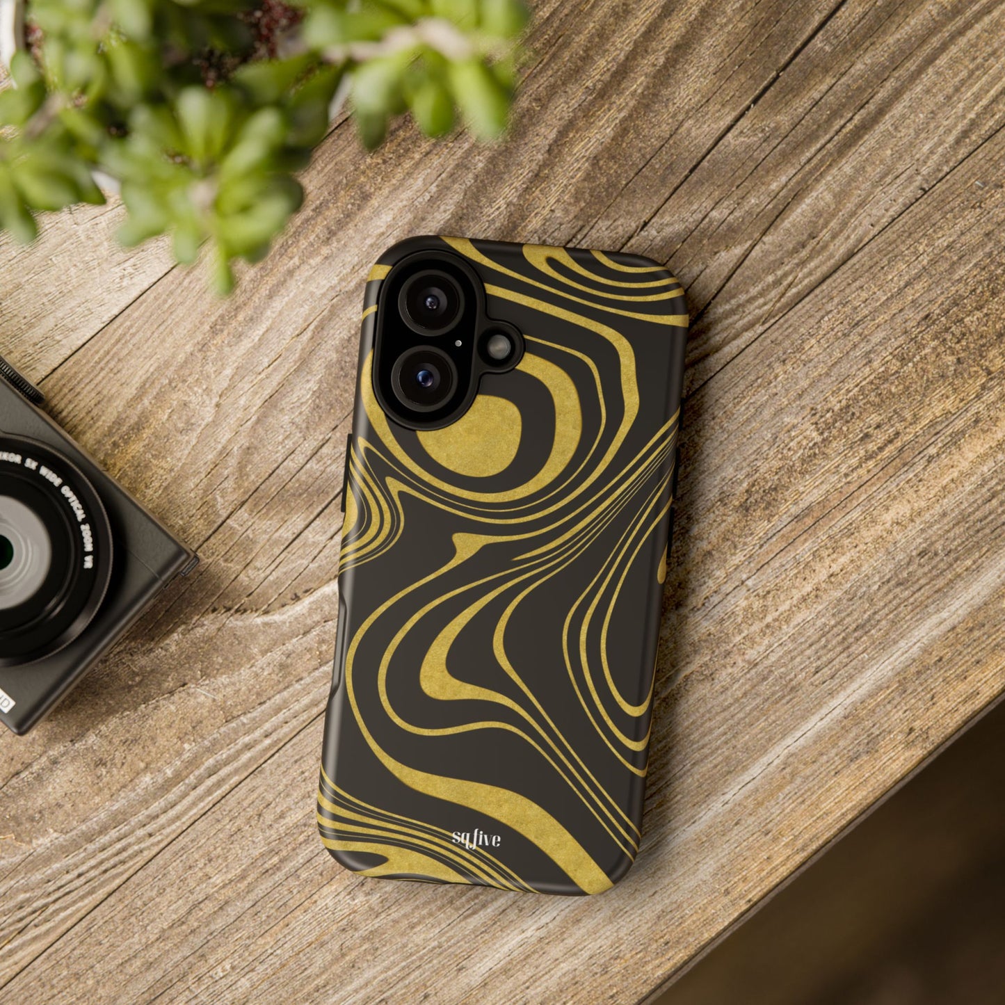 Black Yellow Wavy Tough Cases