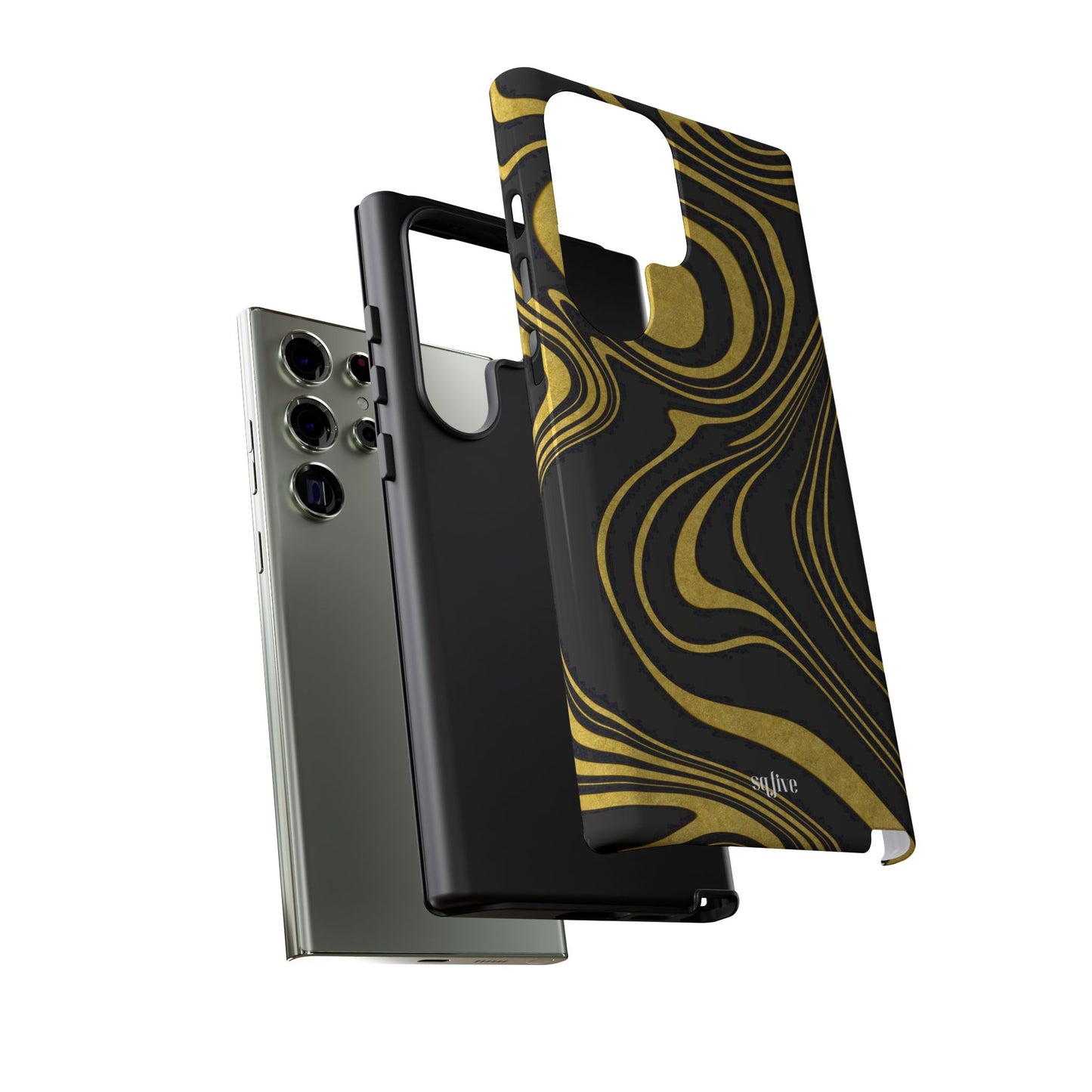 Black Yellow Wavy Tough Cases