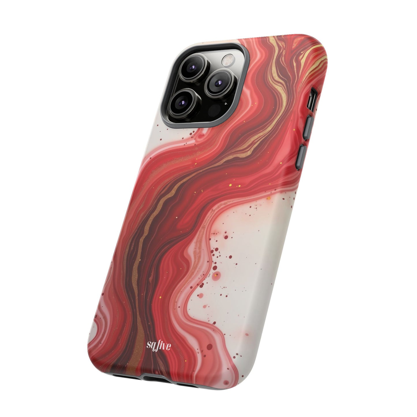 Abstract Marble Phone Case | Tough Cases, Artistic Phone Cover, Red Marble Design, Gift for Her, Trendy Cell Phone Accessories