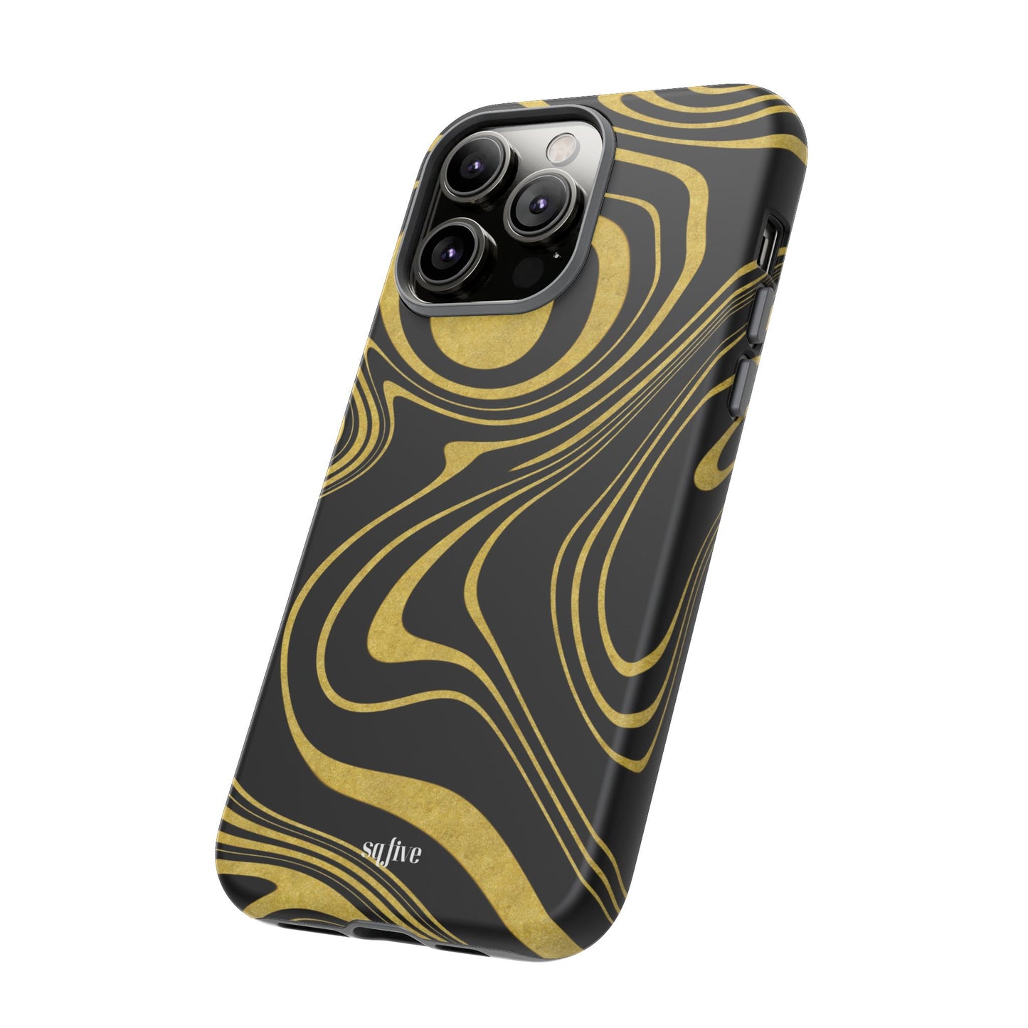 Black Yellow Wavy Tough Cases