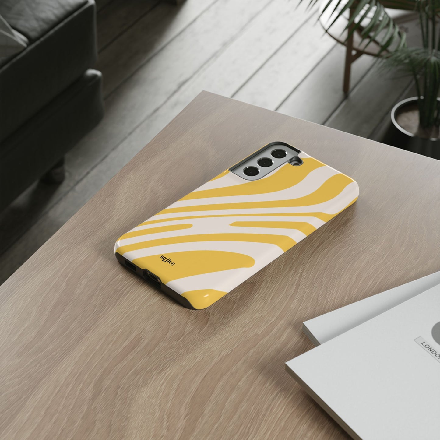 Yellow Bold Wavy lines Tough Cases