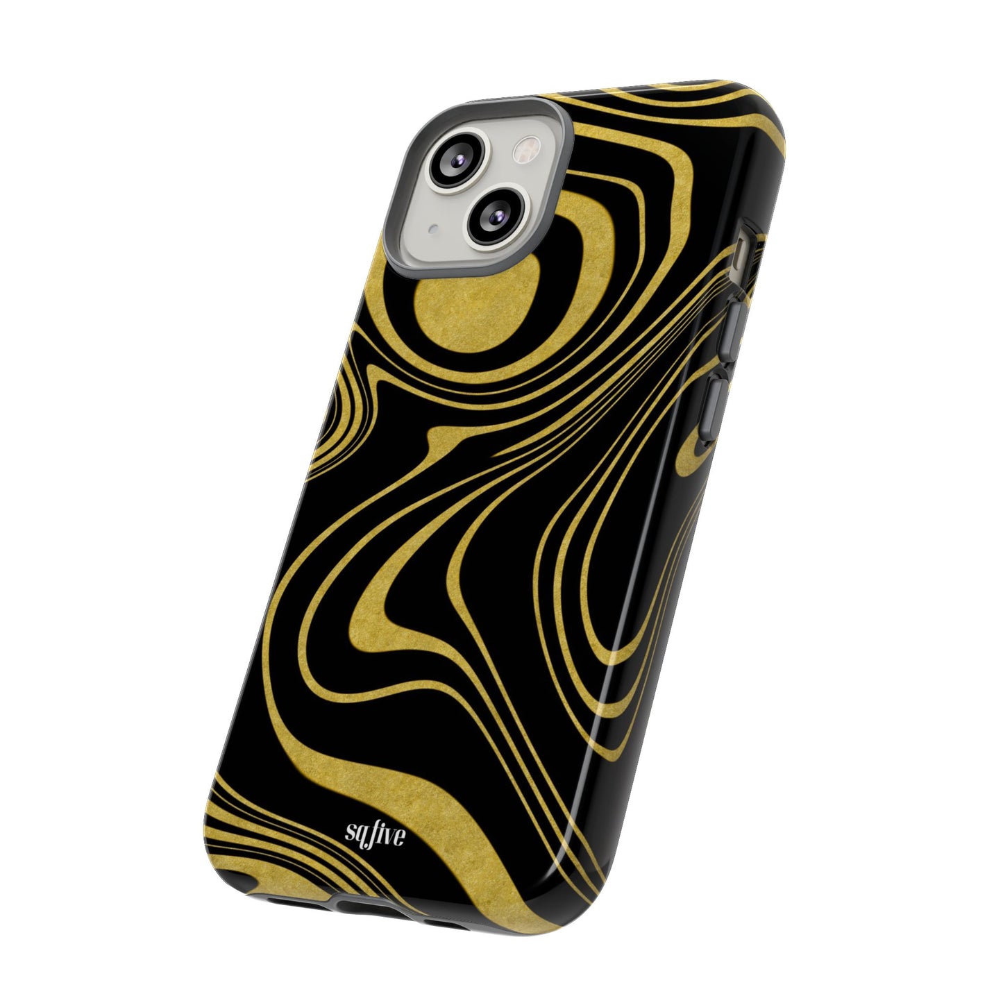 Black Yellow Wavy Tough Cases