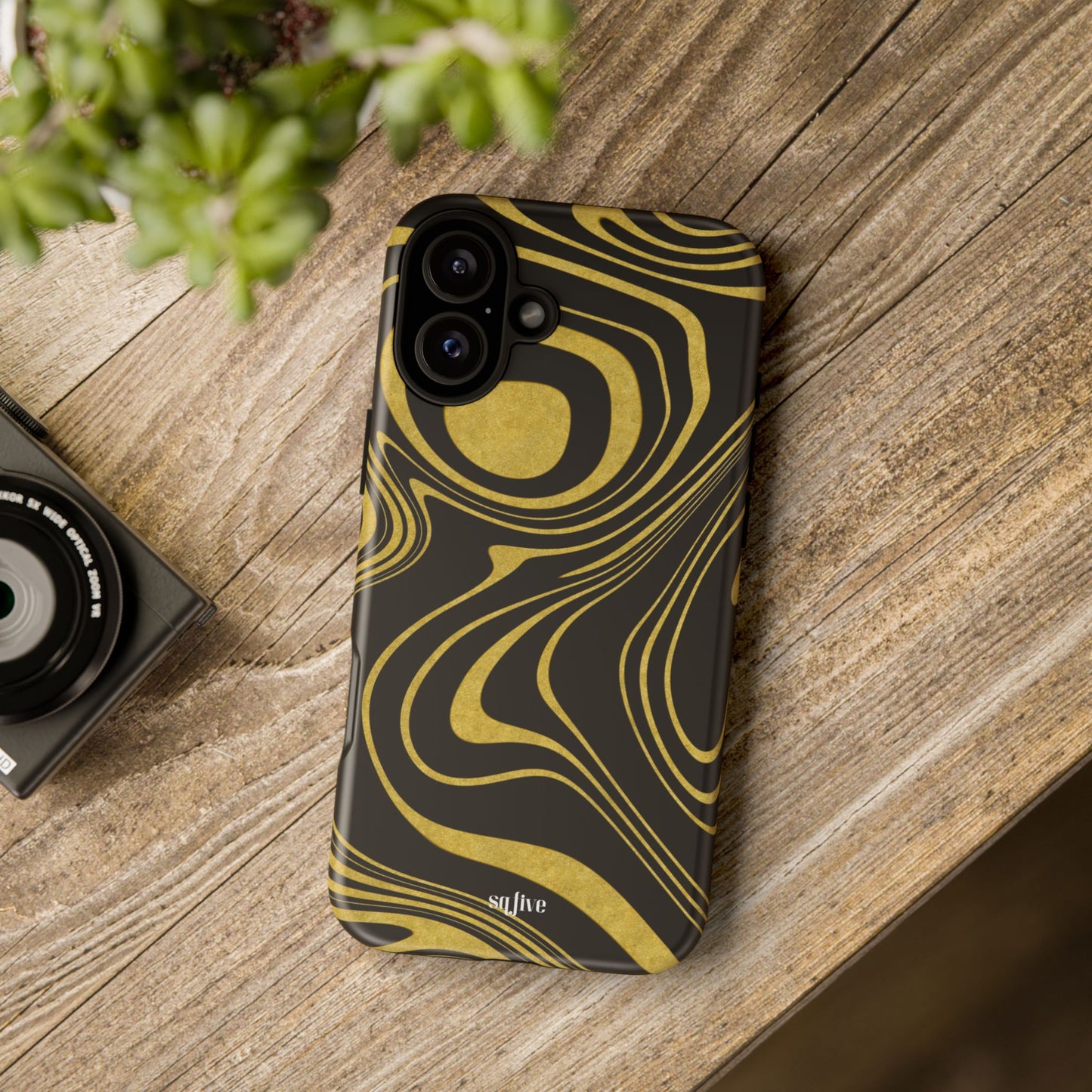 Black Yellow Wavy Tough Cases