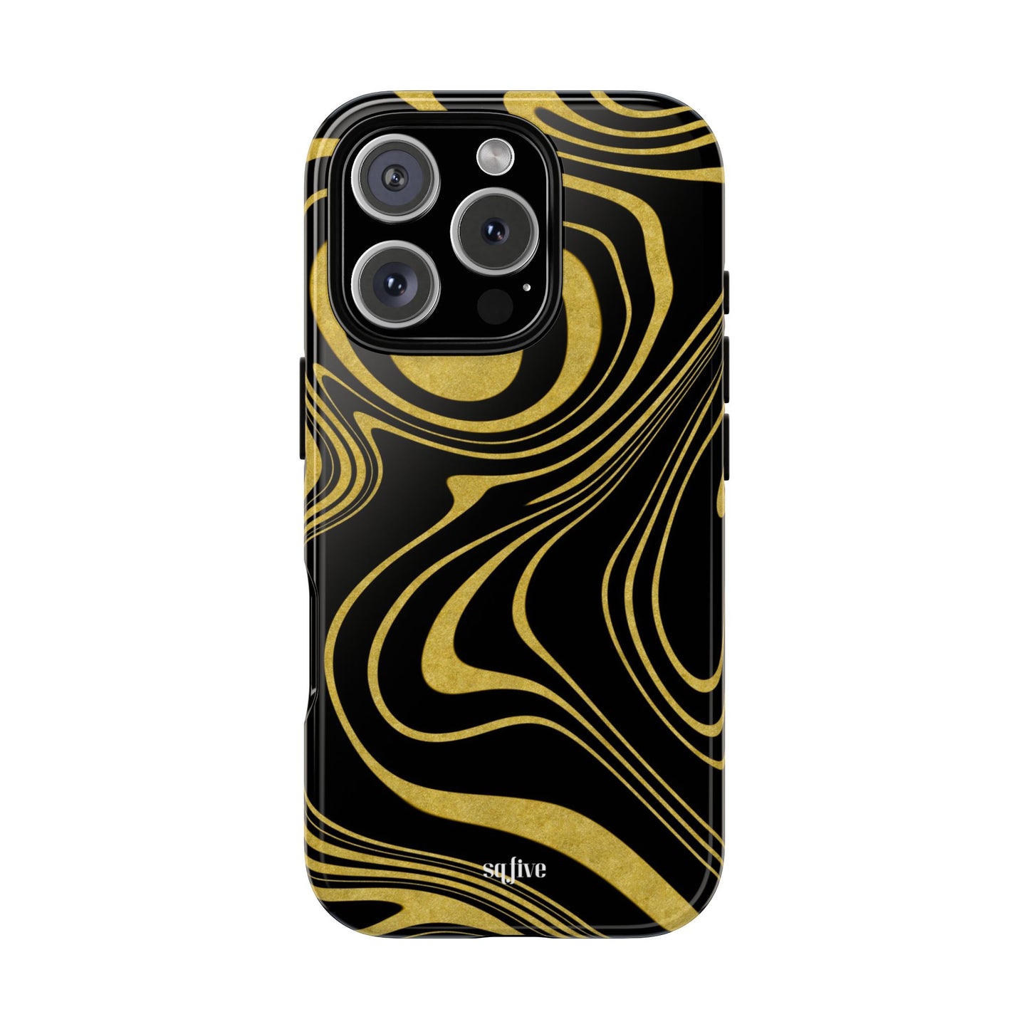 Black Yellow Wavy Tough Cases