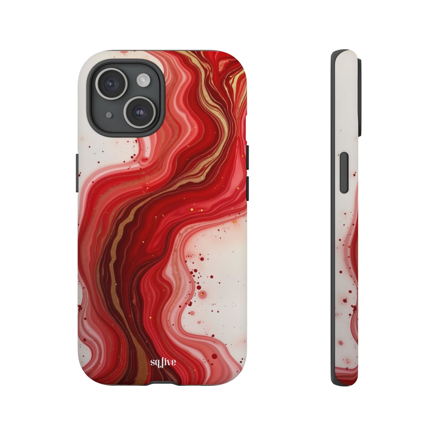 Abstract Marble Phone Case | Tough Cases, Artistic Phone Cover, Red Marble Design, Gift for Her, Trendy Cell Phone Accessories