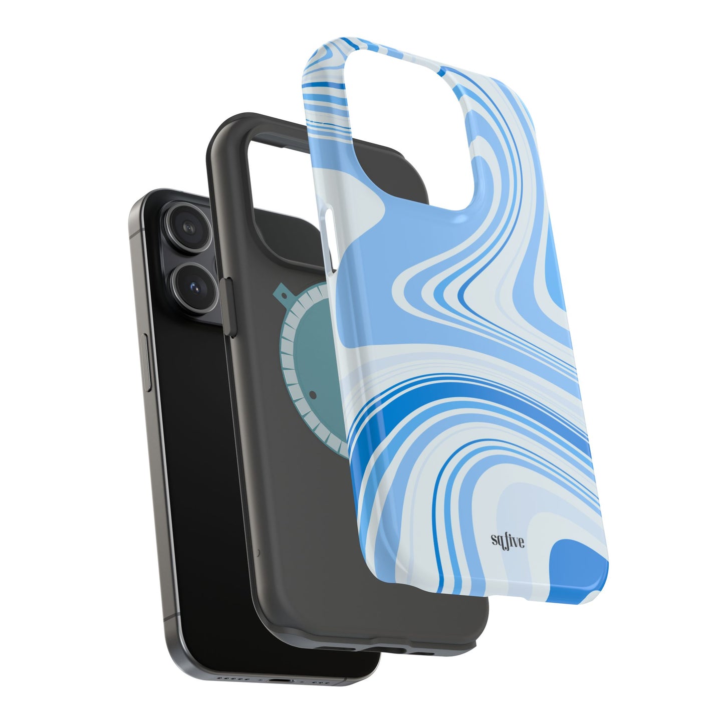 Blue Swirl Magnetic Tough Cases - iphone Magsafe Dual layer case for extra durability