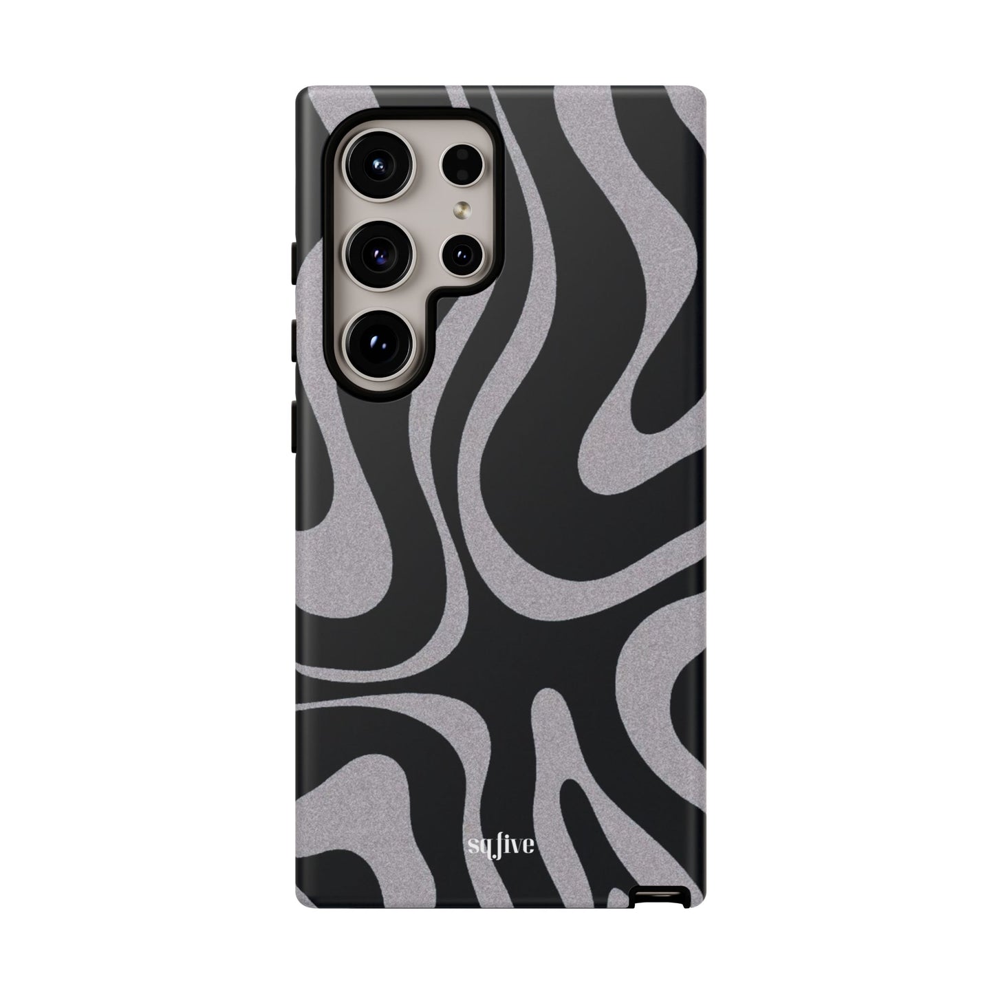 Black Grey Swirl Tough Cases