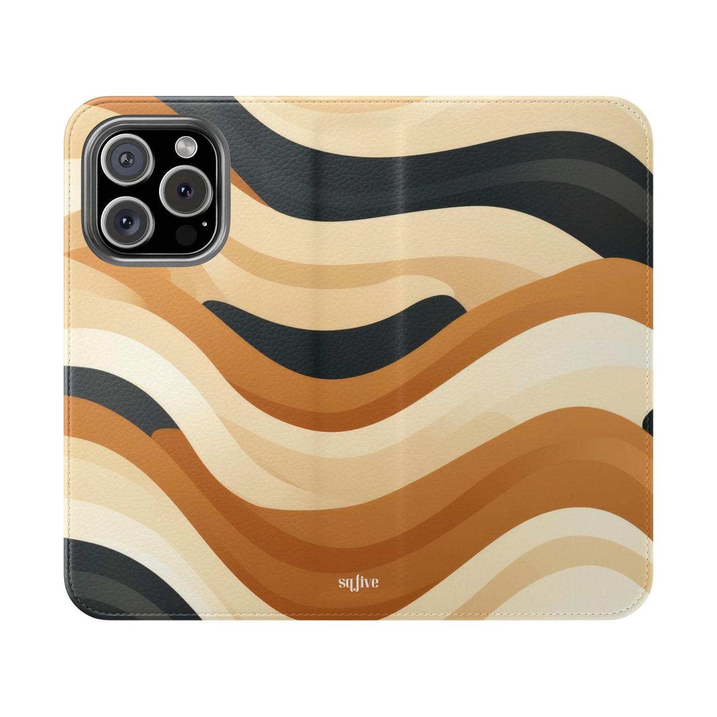 Brown Geometric Pattern Flip Cases