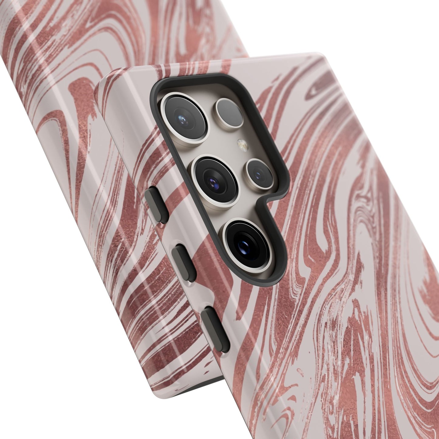 Rose Gold Marble Finish Phone Case, Stylish Phone Cover, Tough Protective Case, Trendy Accessory