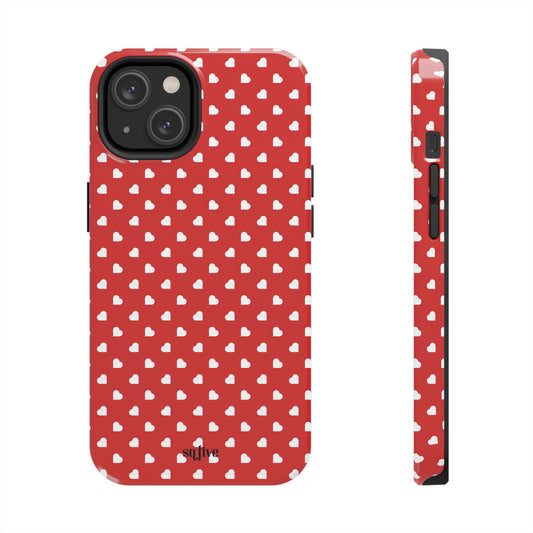 Red Hearts Tough Phone Cases - iPhone 15 14 13 | Samsung Case