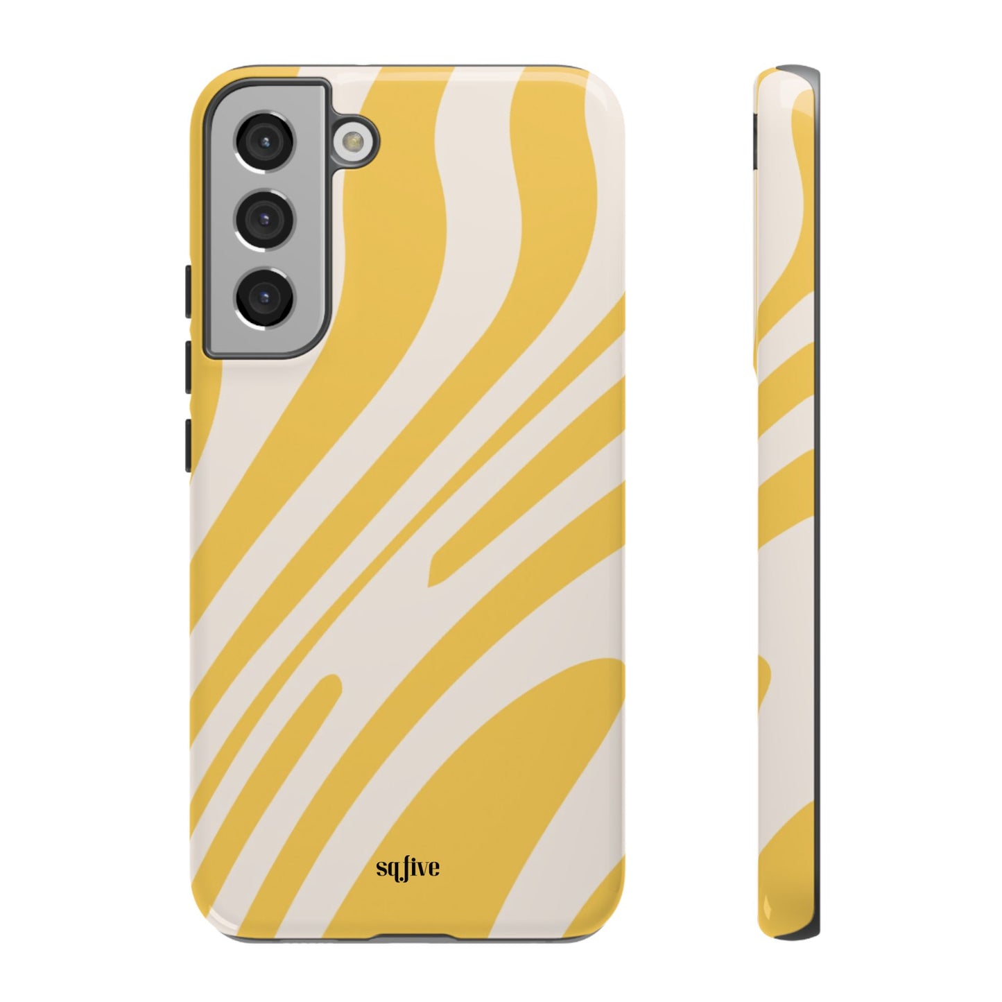 Yellow Bold Wavy lines Tough Cases